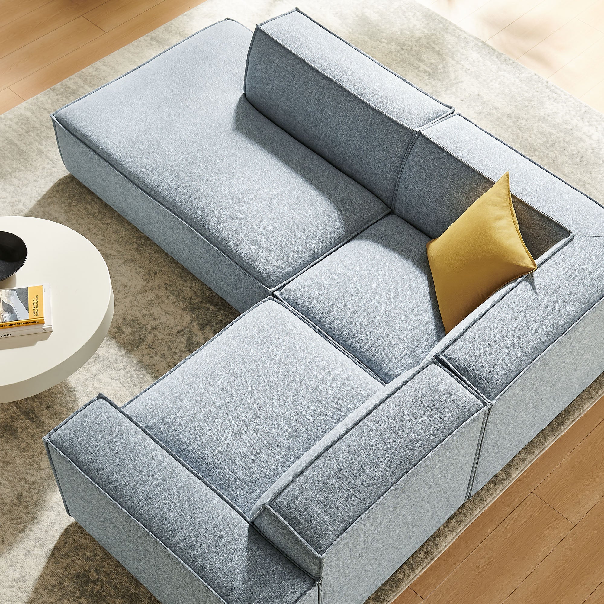 Restore 3-Piece Performance Fabric Upholstered Modular L-Shaped Sectional Sofa by Modway - Image 49
