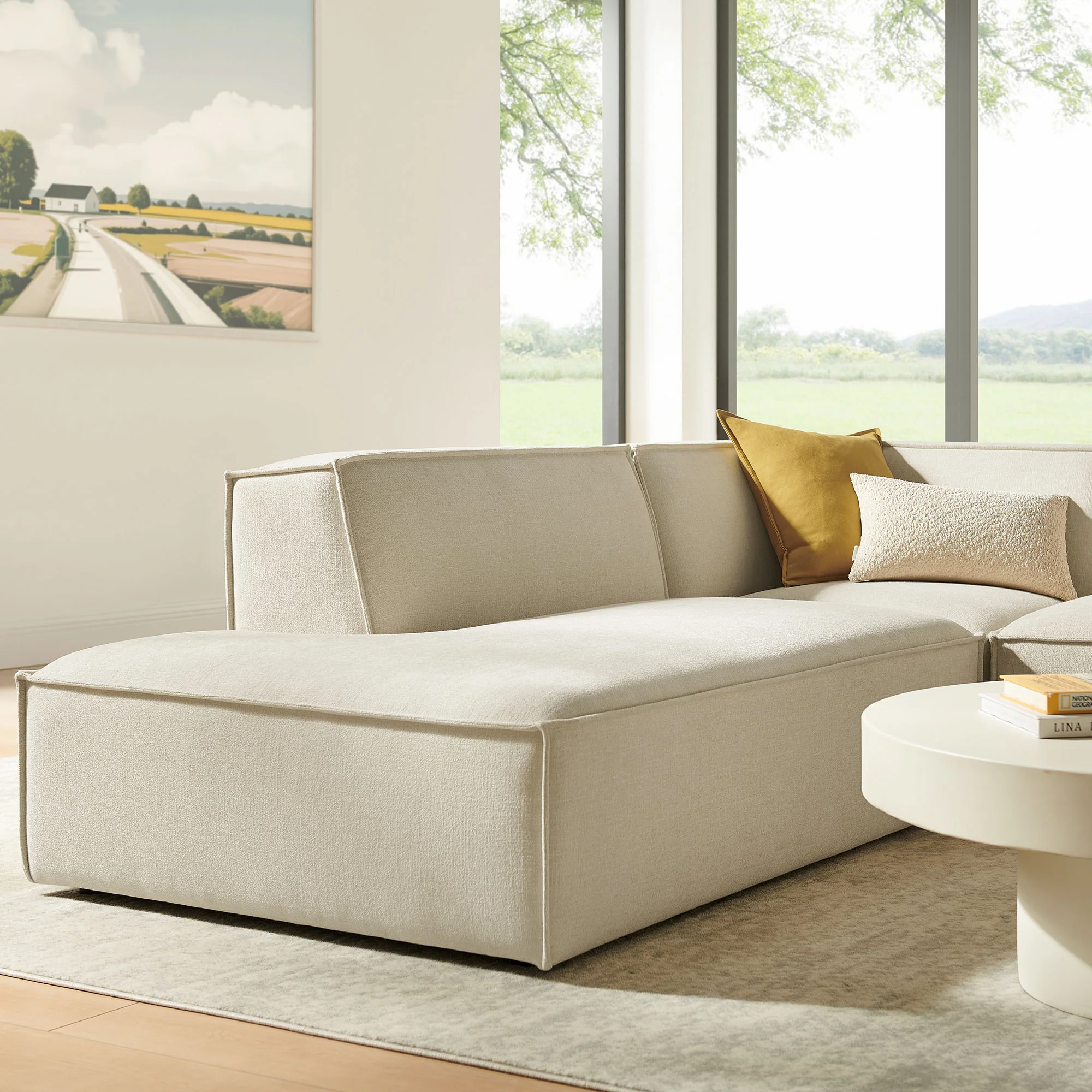 Restore 3-Piece Performance Fabric Upholstered Modular L-Shaped Sectional Sofa by Modway - Image 5