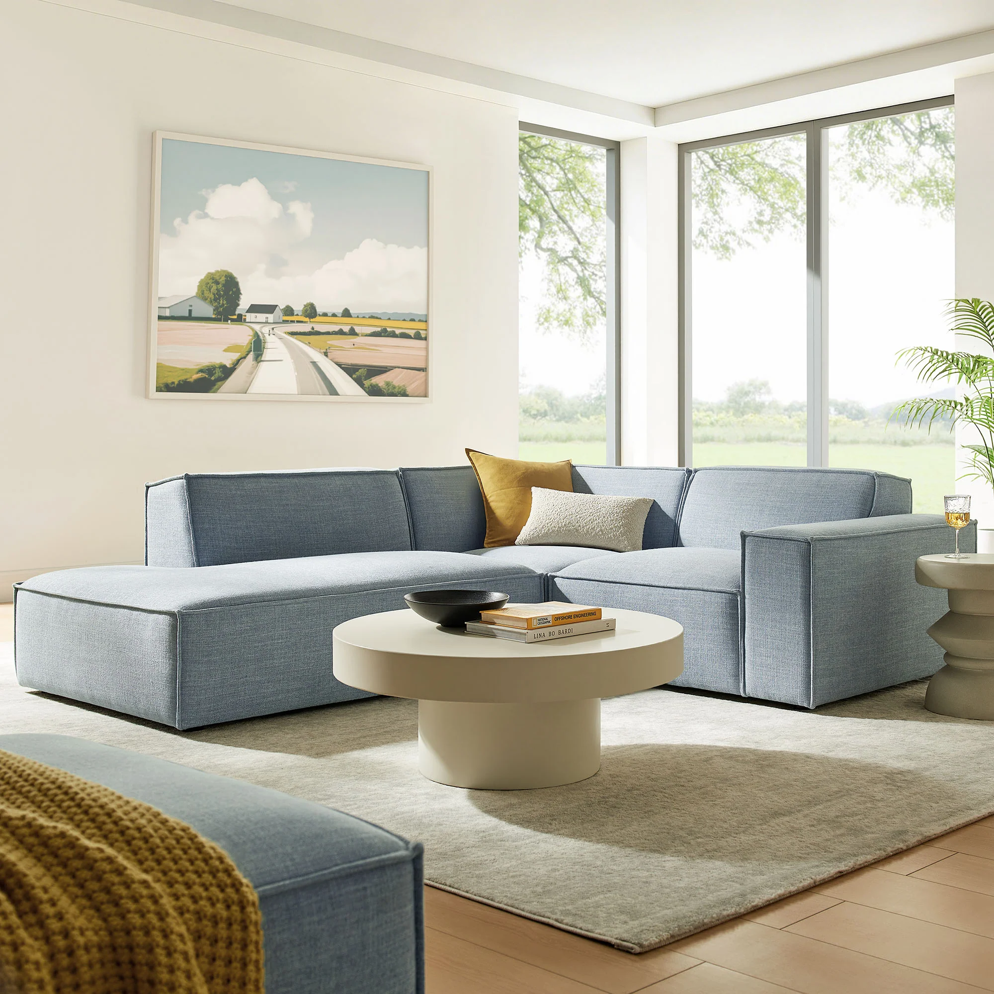 Restore 3-Piece Performance Fabric Upholstered Modular L-Shaped Sectional Sofa by Modway - Image 50