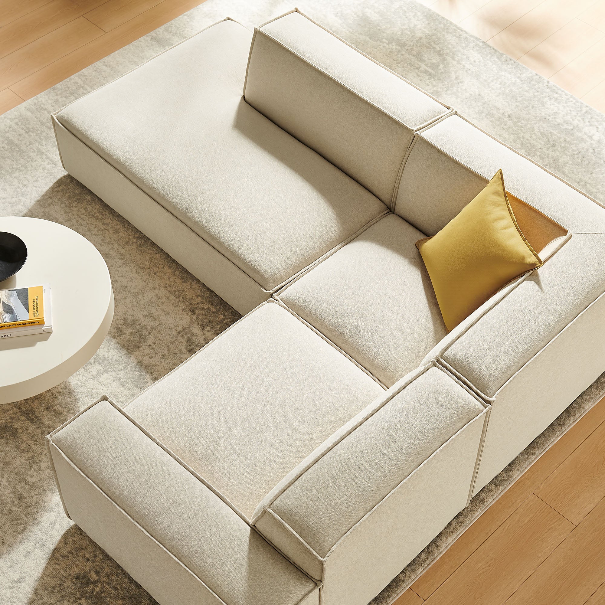 Restore 3-Piece Performance Fabric Upholstered Modular L-Shaped Sectional Sofa by Modway - Image 6