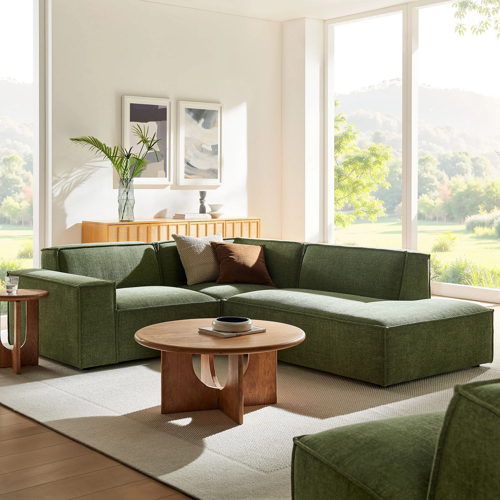 Restore 3-Piece Performance Fabric Upholstered Modular L-Shaped Sectional Sofa by Modway - Image 17