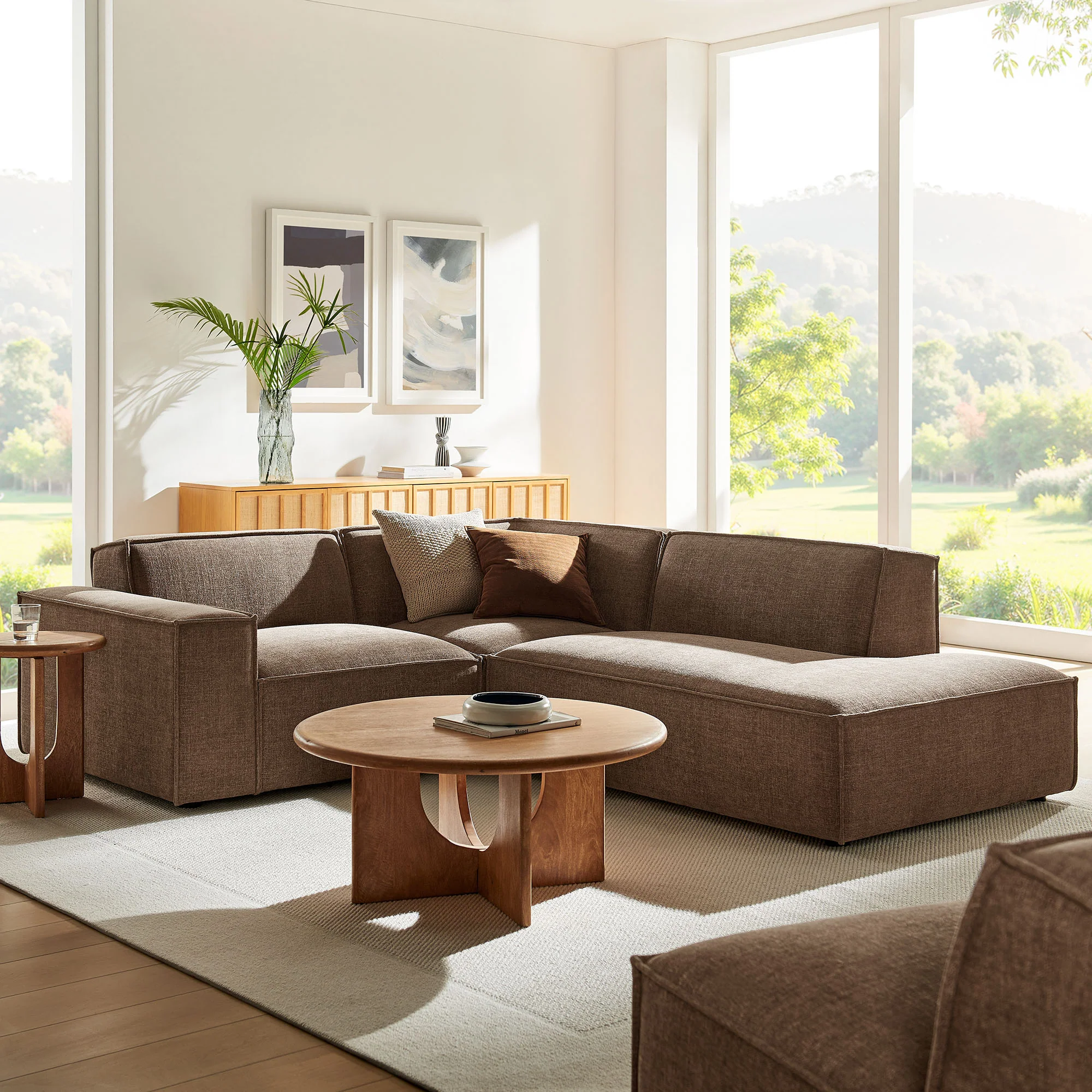 Restore 3-Piece Performance Fabric Upholstered Modular L-Shaped Sectional Sofa by Modway - Image 28