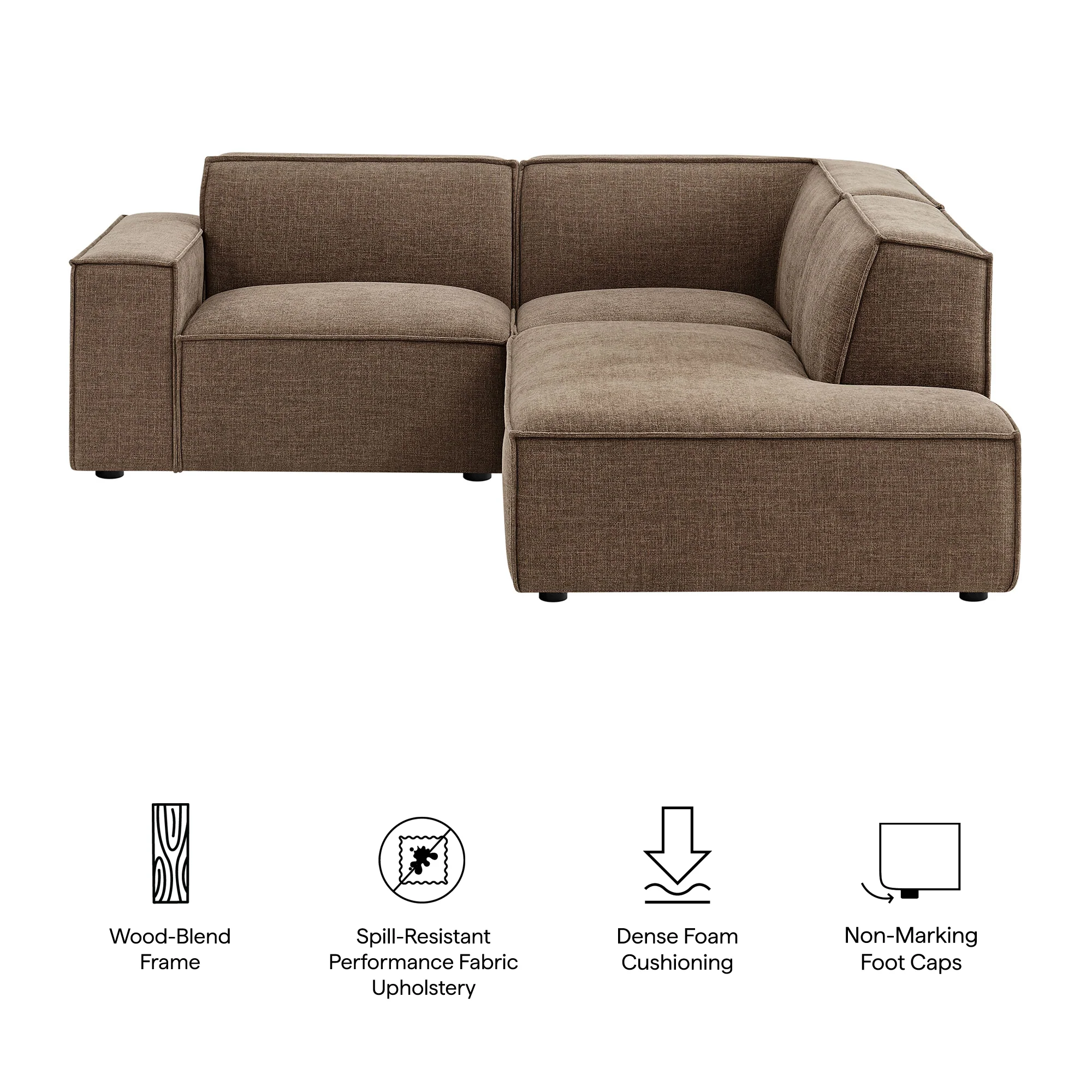 Restore 3-Piece Performance Fabric Upholstered Modular L-Shaped Sectional Sofa by Modway - Image 29
