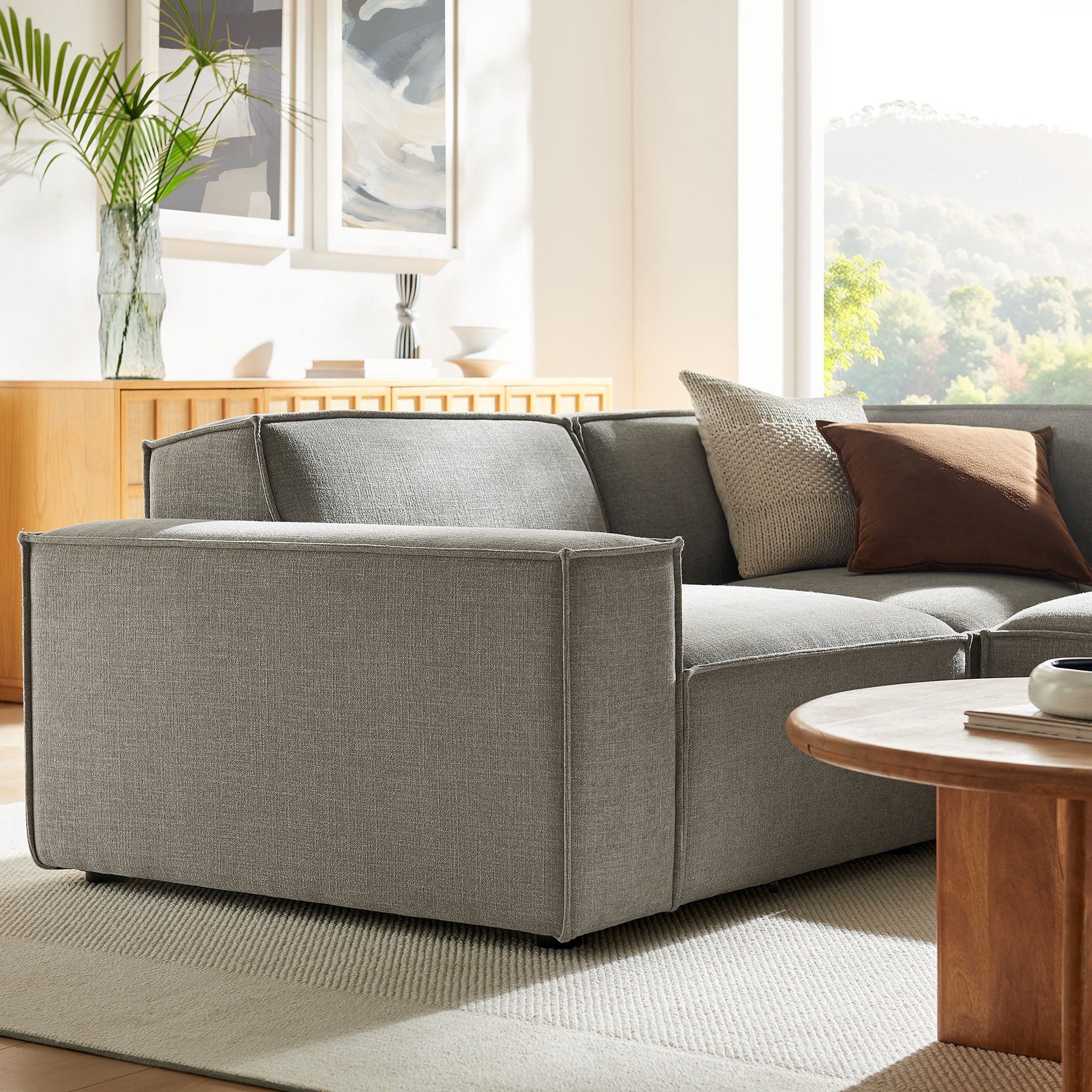 Restore 3-Piece Performance Fabric Upholstered Modular L-Shaped Sectional Sofa by Modway - Image 37