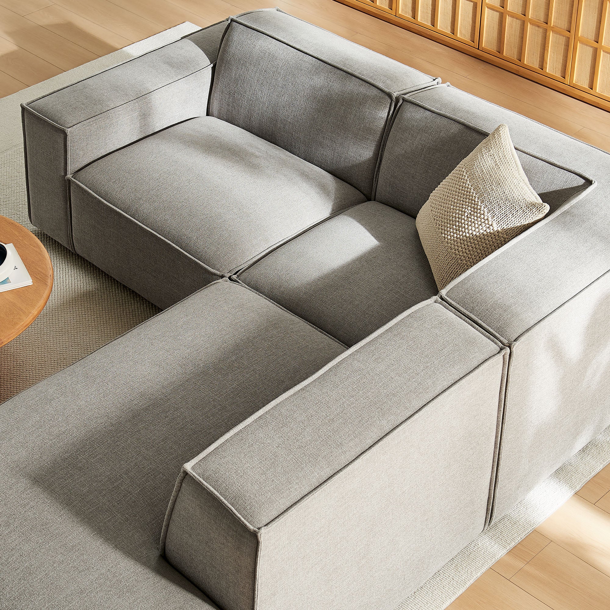 Restore 3-Piece Performance Fabric Upholstered Modular L-Shaped Sectional Sofa by Modway - Image 38