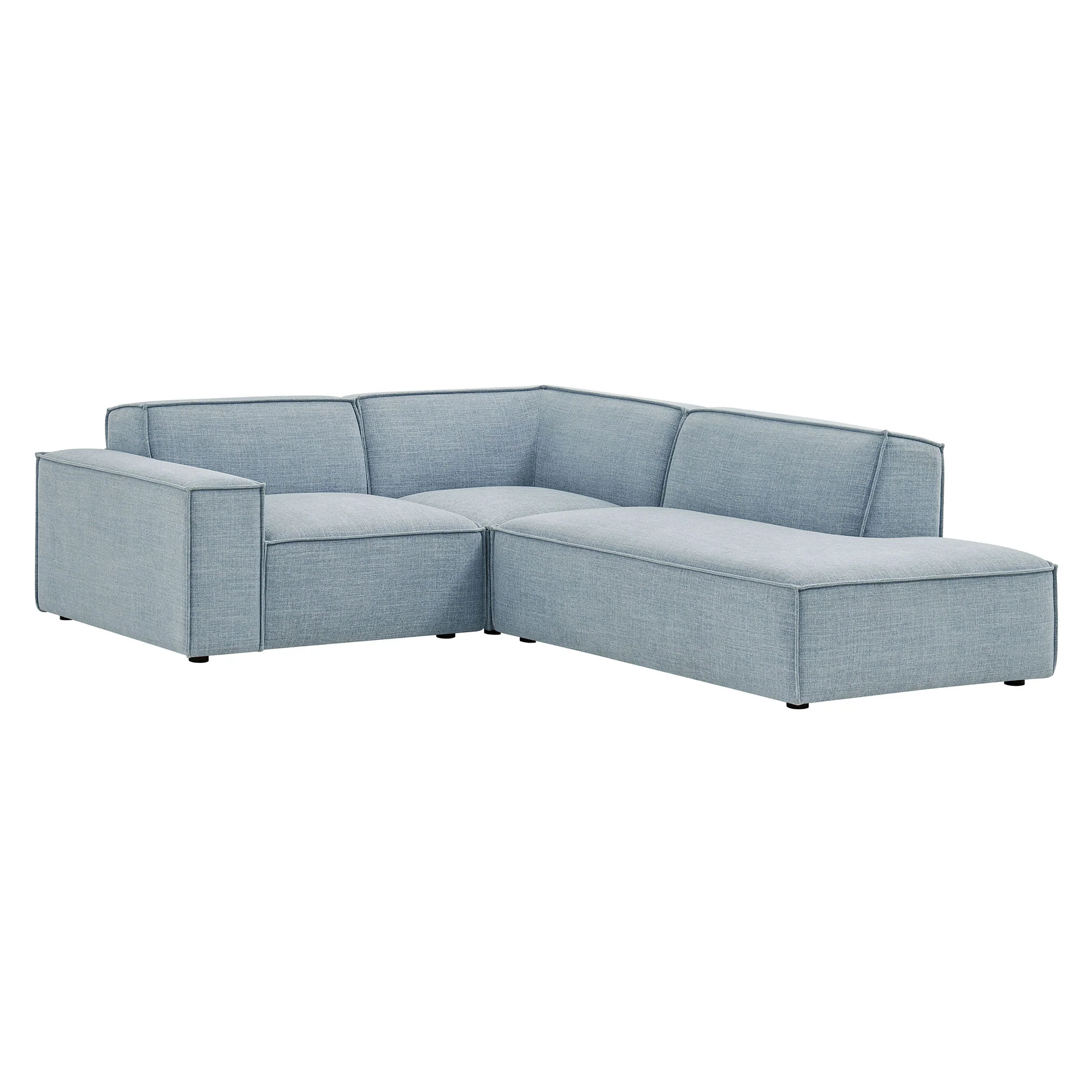 Restore 3-Piece Performance Fabric Upholstered Modular L-Shaped Sectional Sofa by Modway - Image 45