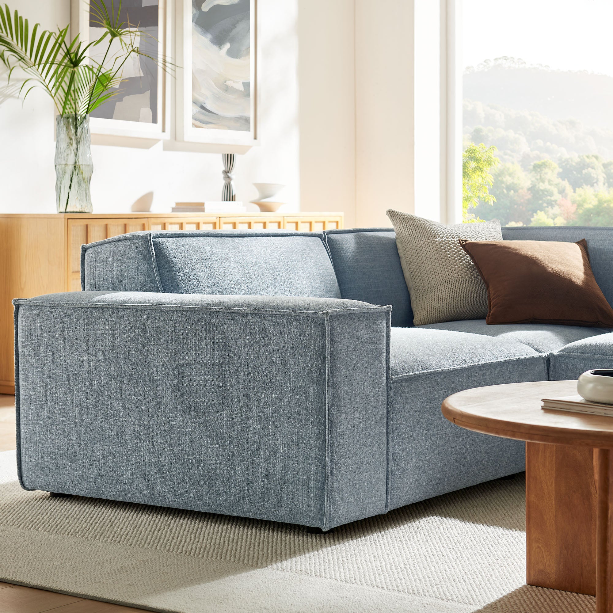 Restore 3-Piece Performance Fabric Upholstered Modular L-Shaped Sectional Sofa by Modway - Image 48