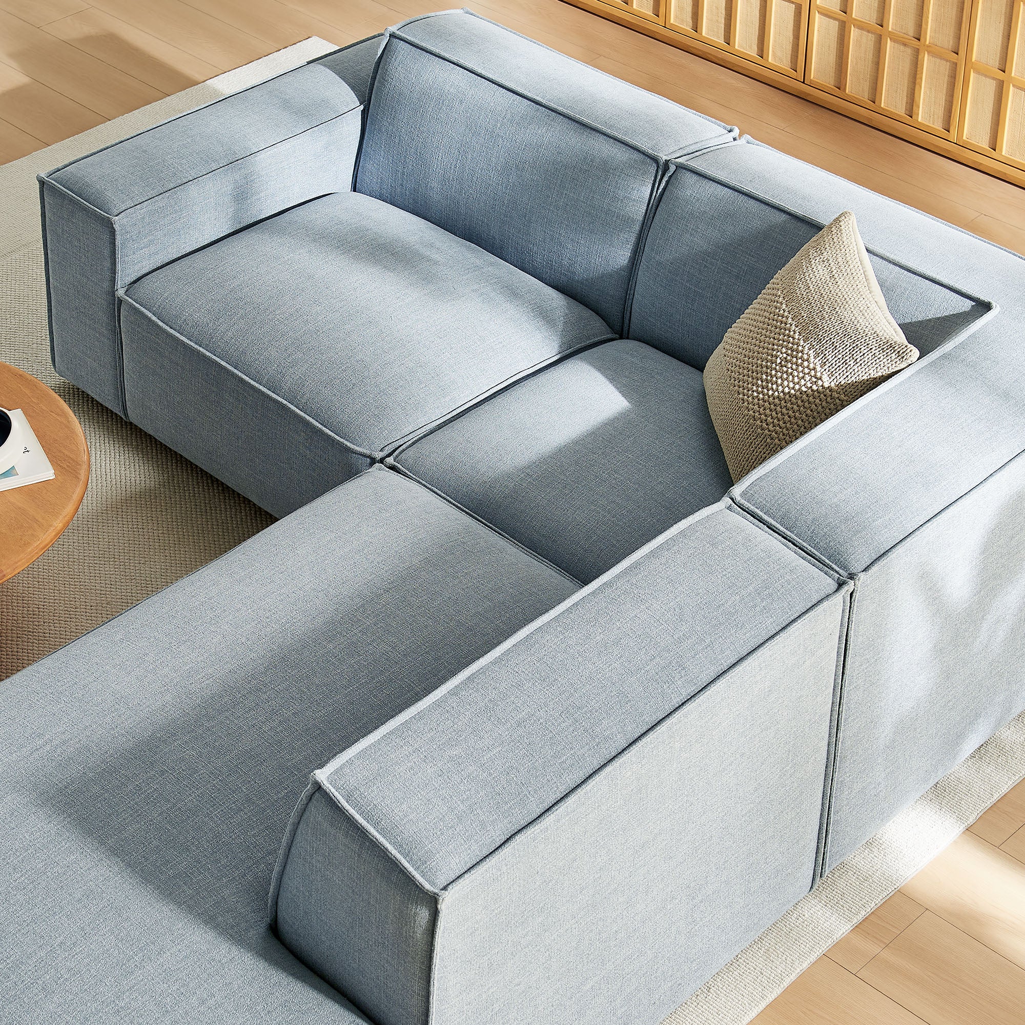 Restore 3-Piece Performance Fabric Upholstered Modular L-Shaped Sectional Sofa by Modway - Image 49