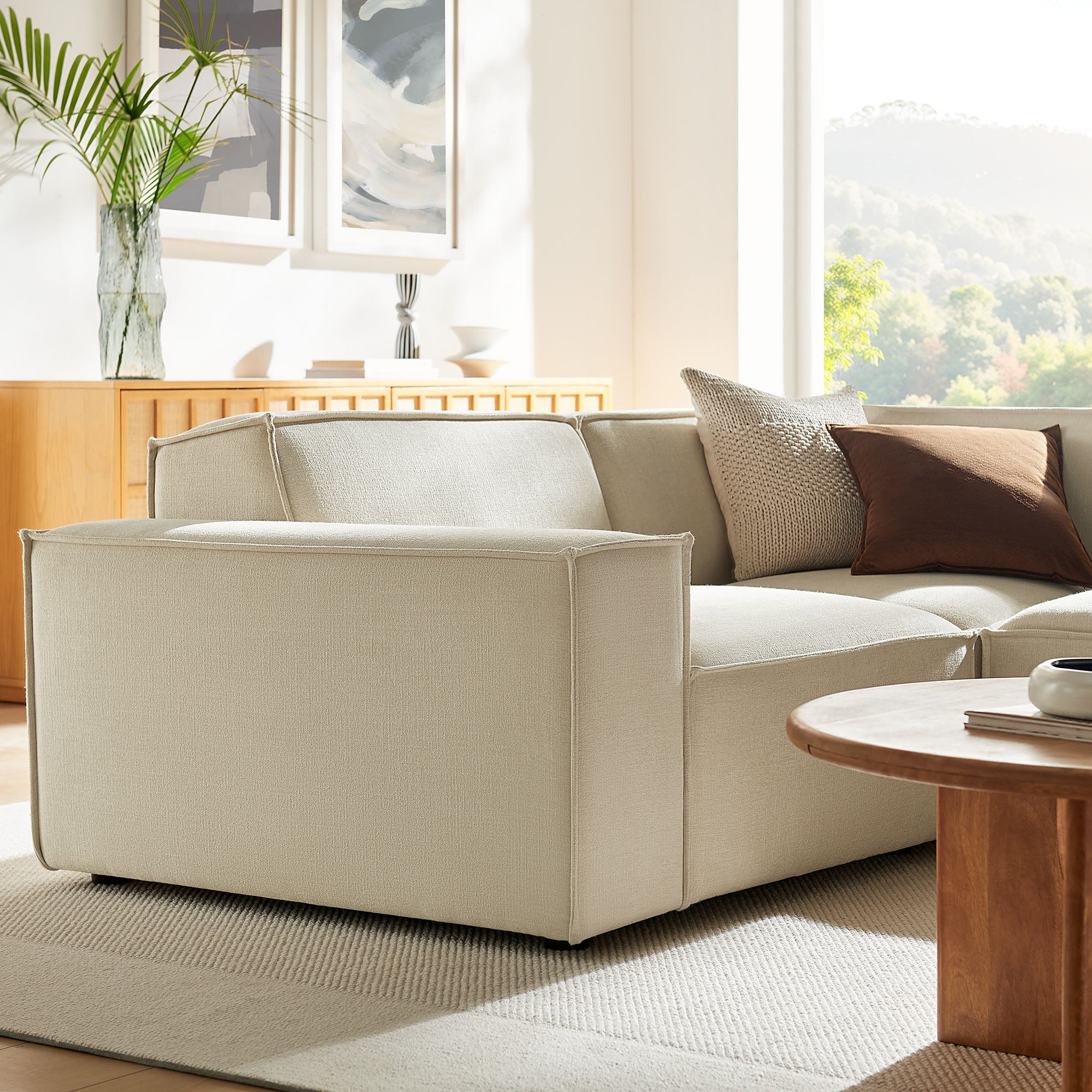 Restore 3-Piece Performance Fabric Upholstered Modular L-Shaped Sectional Sofa by Modway - Image 5