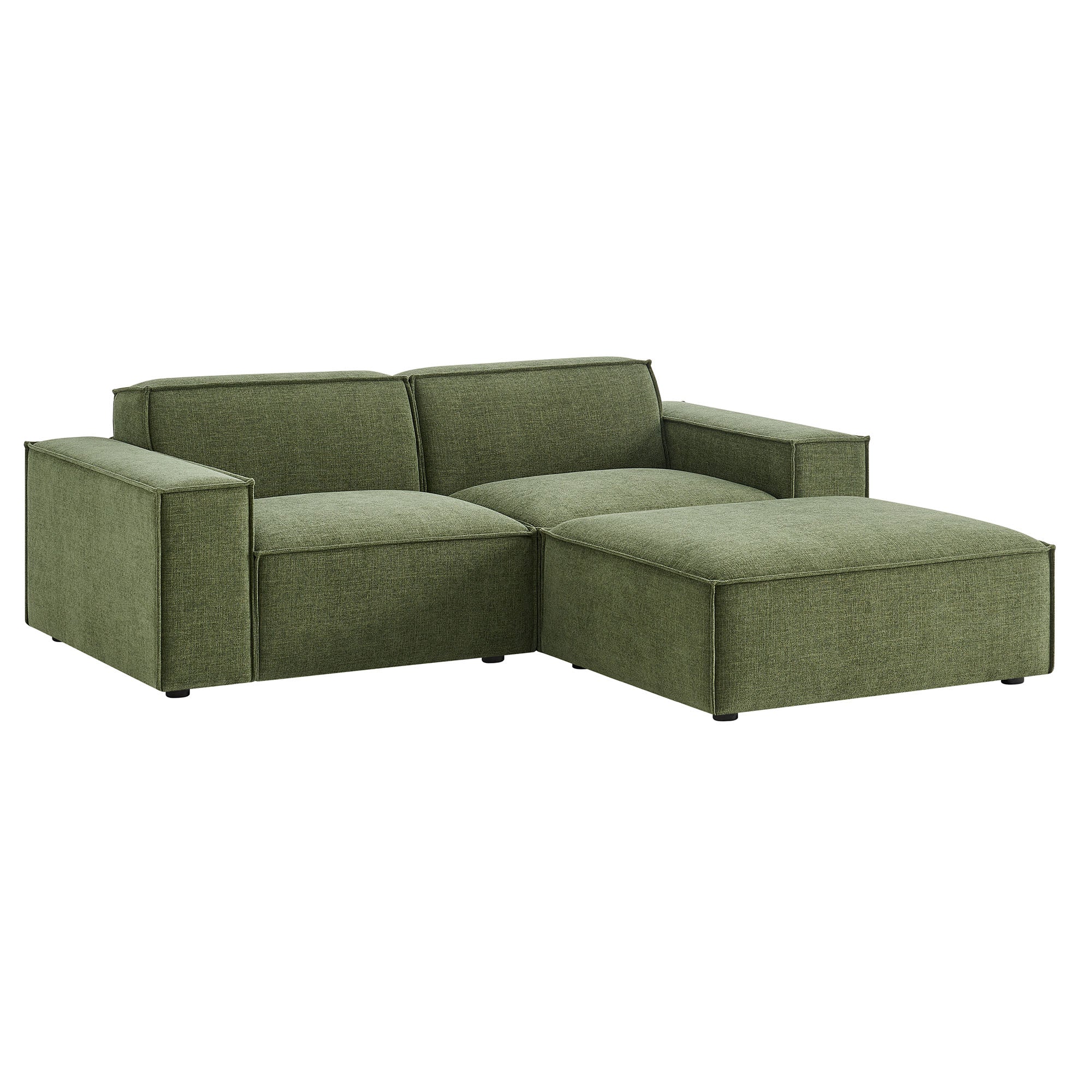 Restore 3-Piece Performance Fabric Upholstered Modular Loveseat with Ottoman by Modway - Image 13