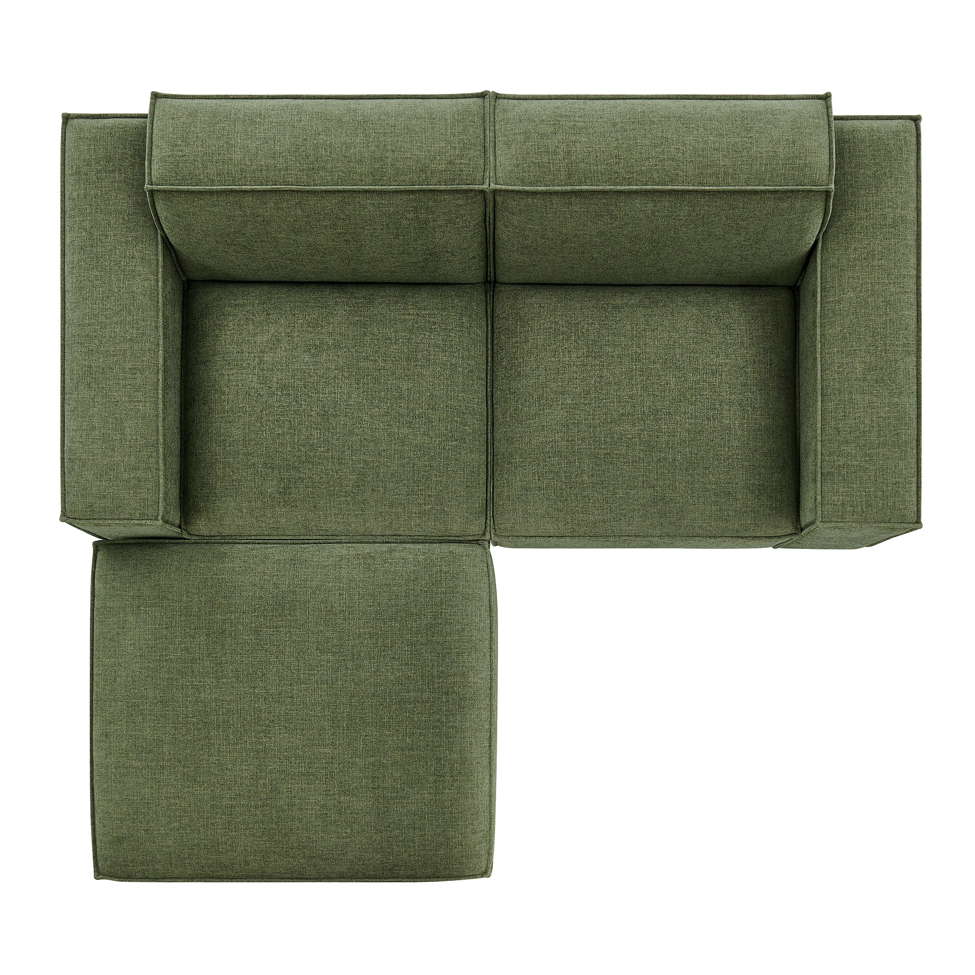 Restore 3-Piece Performance Fabric Upholstered Modular Loveseat with Ottoman by Modway - Image 16