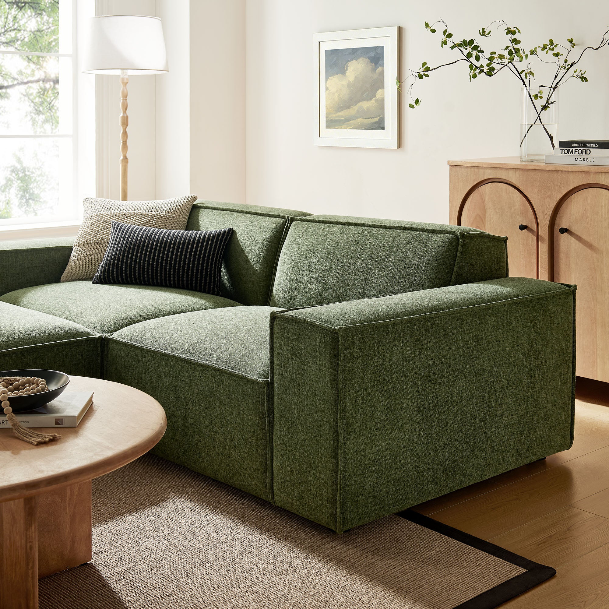 Restore 3-Piece Performance Fabric Upholstered Modular Loveseat with Ottoman by Modway - Image 17