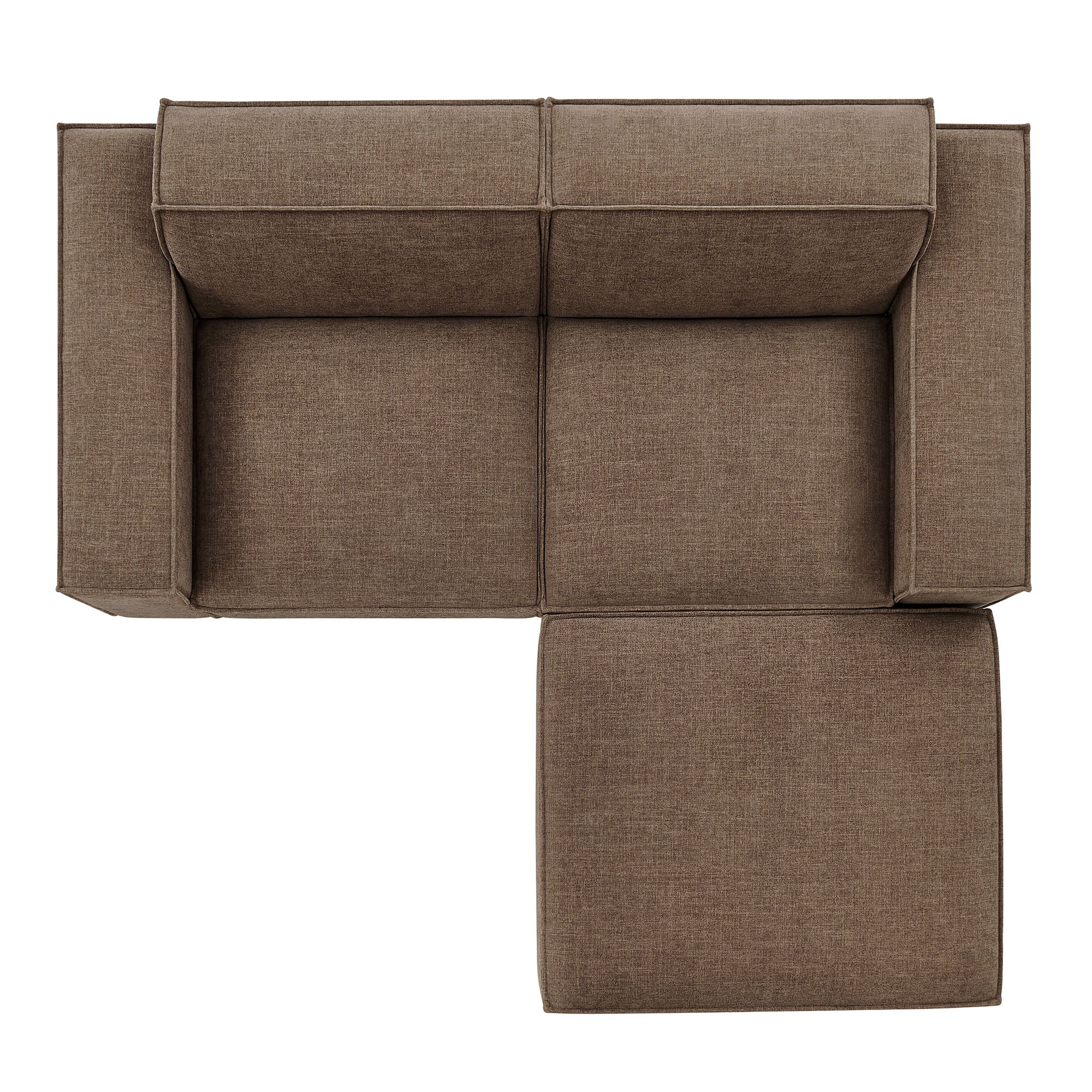 Restore 3-Piece Performance Fabric Upholstered Modular Loveseat with Ottoman by Modway - Image 27