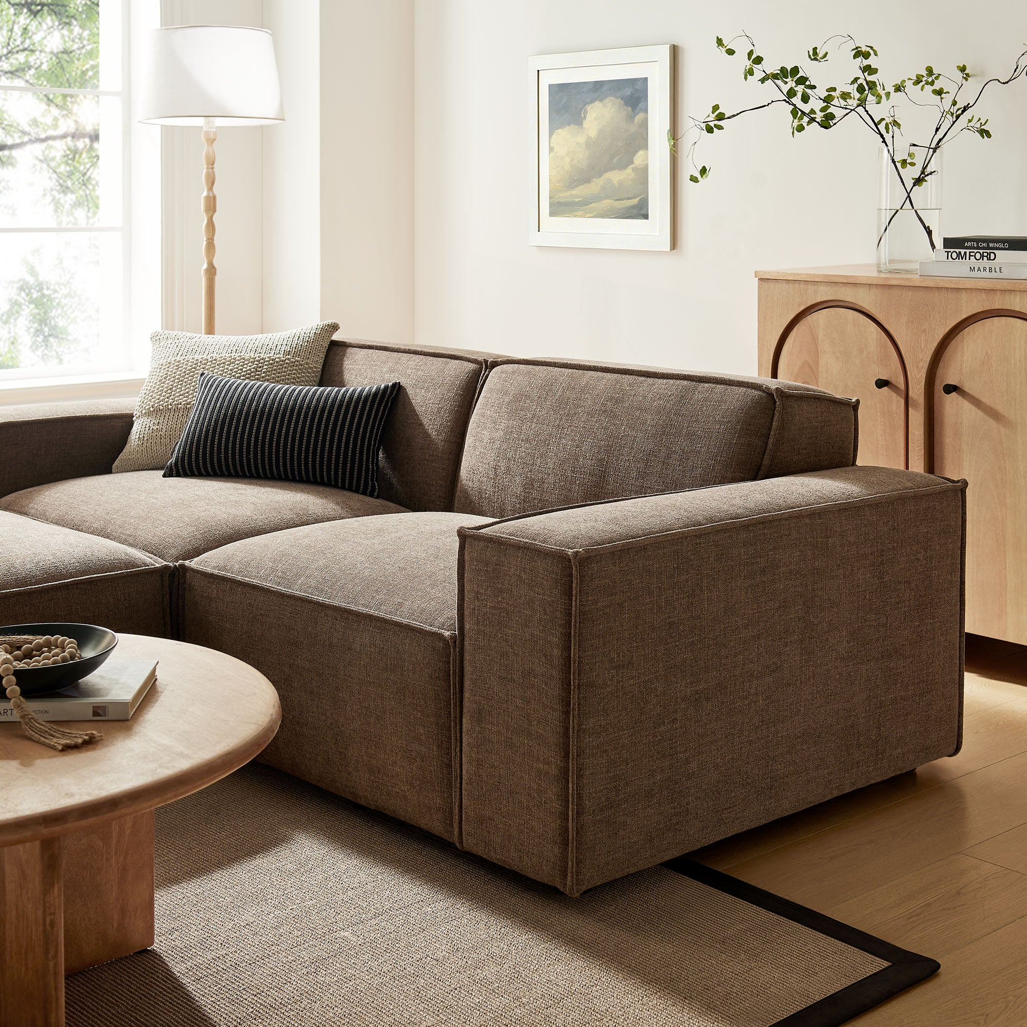Restore 3-Piece Performance Fabric Upholstered Modular Loveseat with Ottoman by Modway - Image 29
