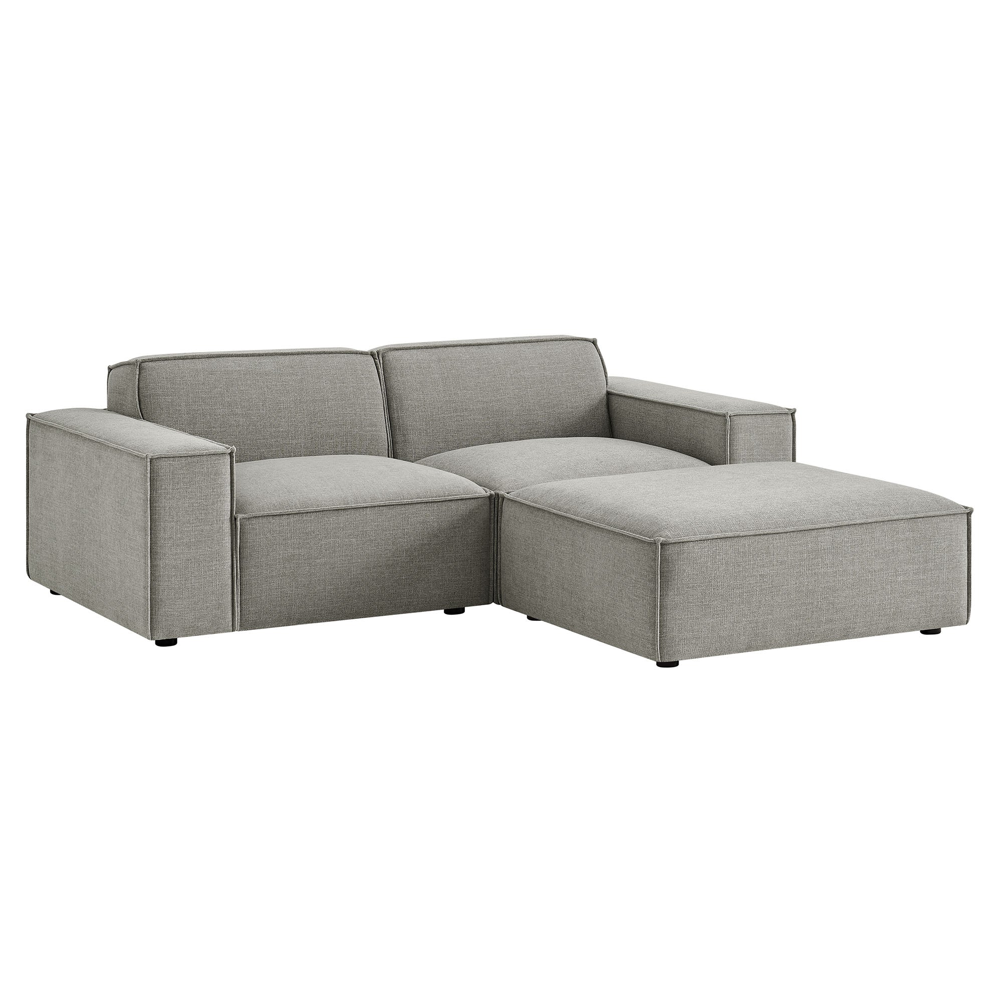 Restore 3-Piece Performance Fabric Upholstered Modular Loveseat with Ottoman by Modway - Image 37