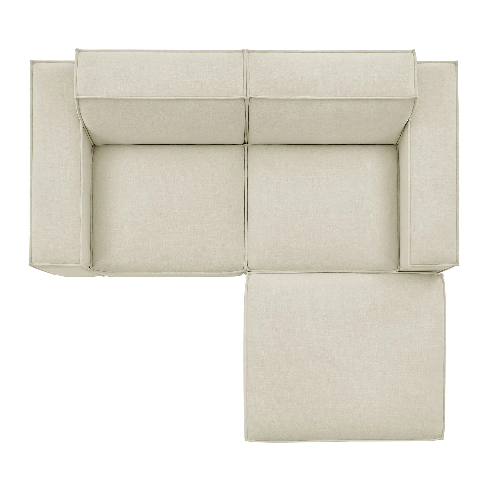 Restore 3-Piece Performance Fabric Upholstered Modular Loveseat with Ottoman by Modway - Image 4