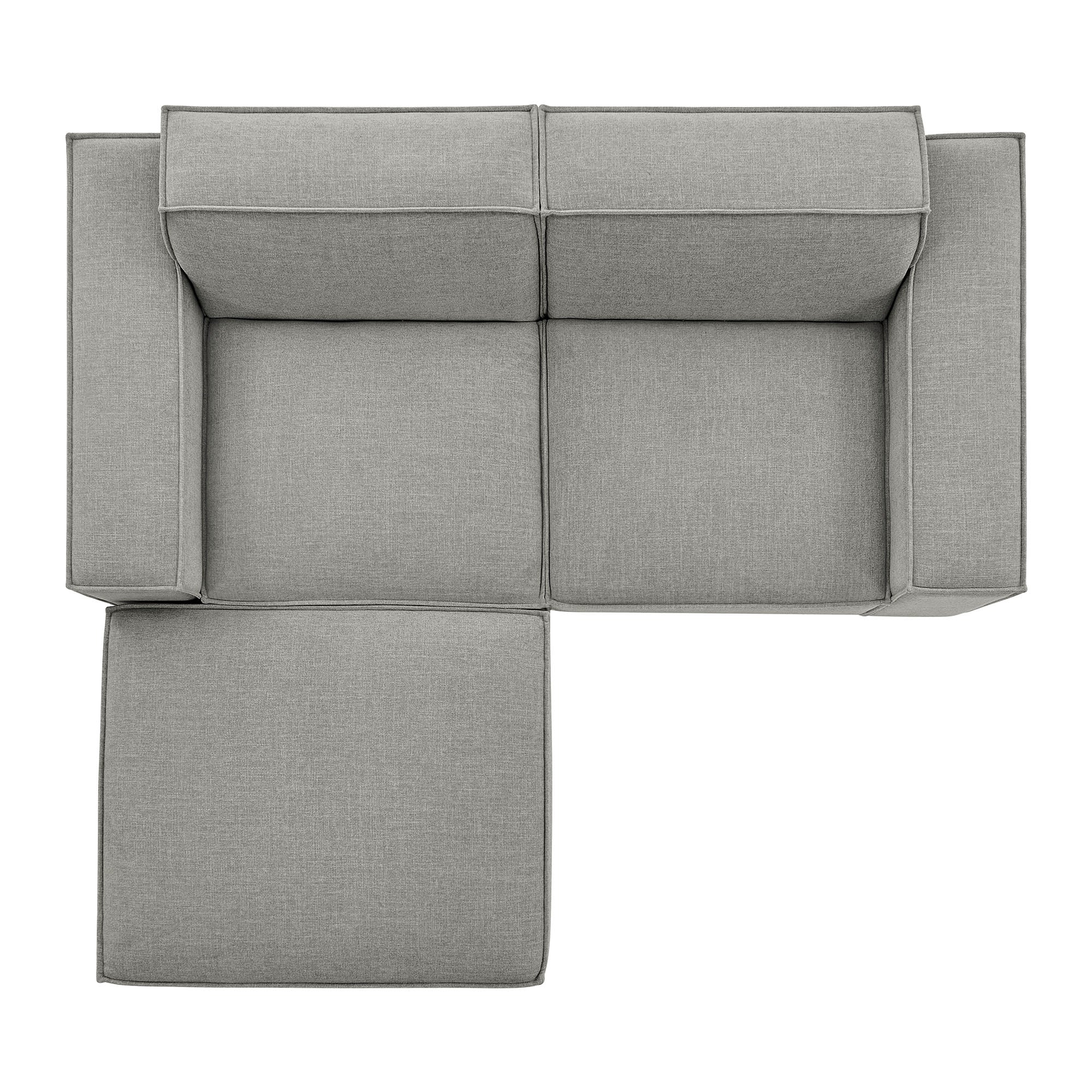 Restore 3-Piece Performance Fabric Upholstered Modular Loveseat with Ottoman by Modway - Image 40