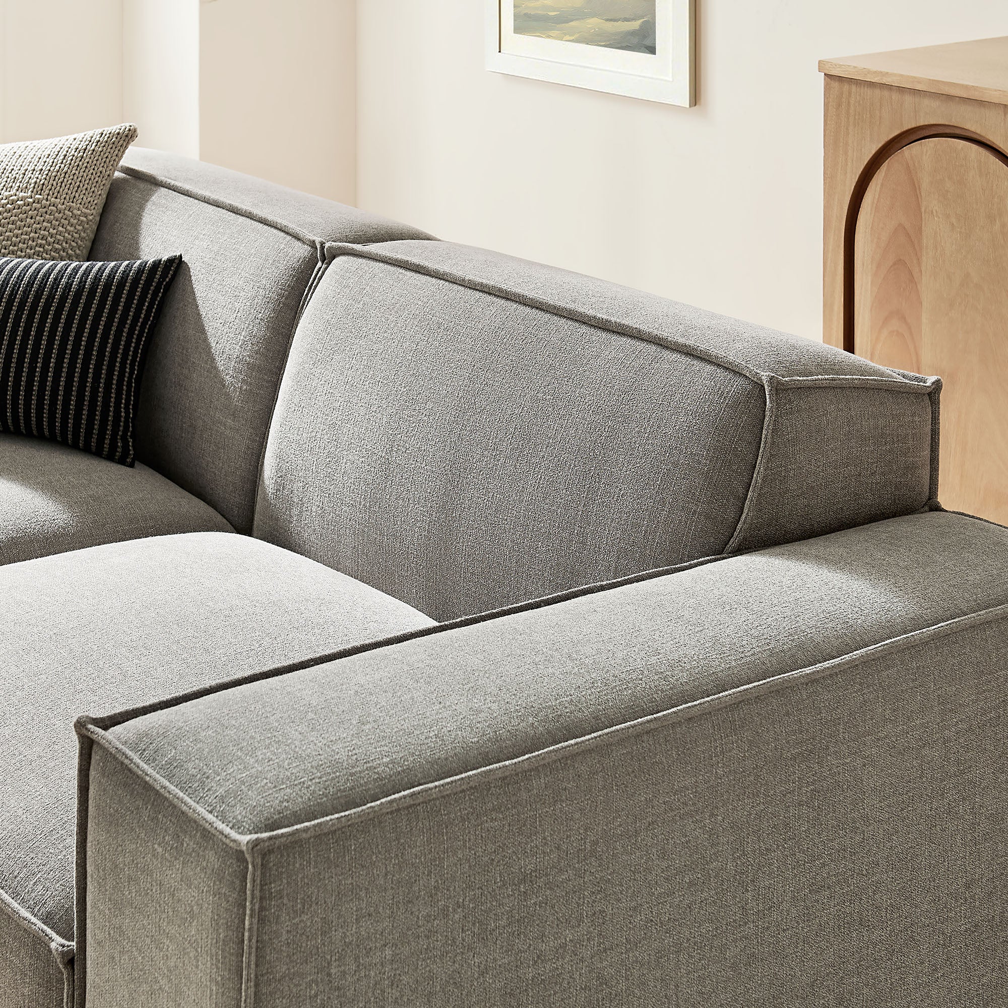 Restore 3-Piece Performance Fabric Upholstered Modular Loveseat with Ottoman by Modway - Image 42
