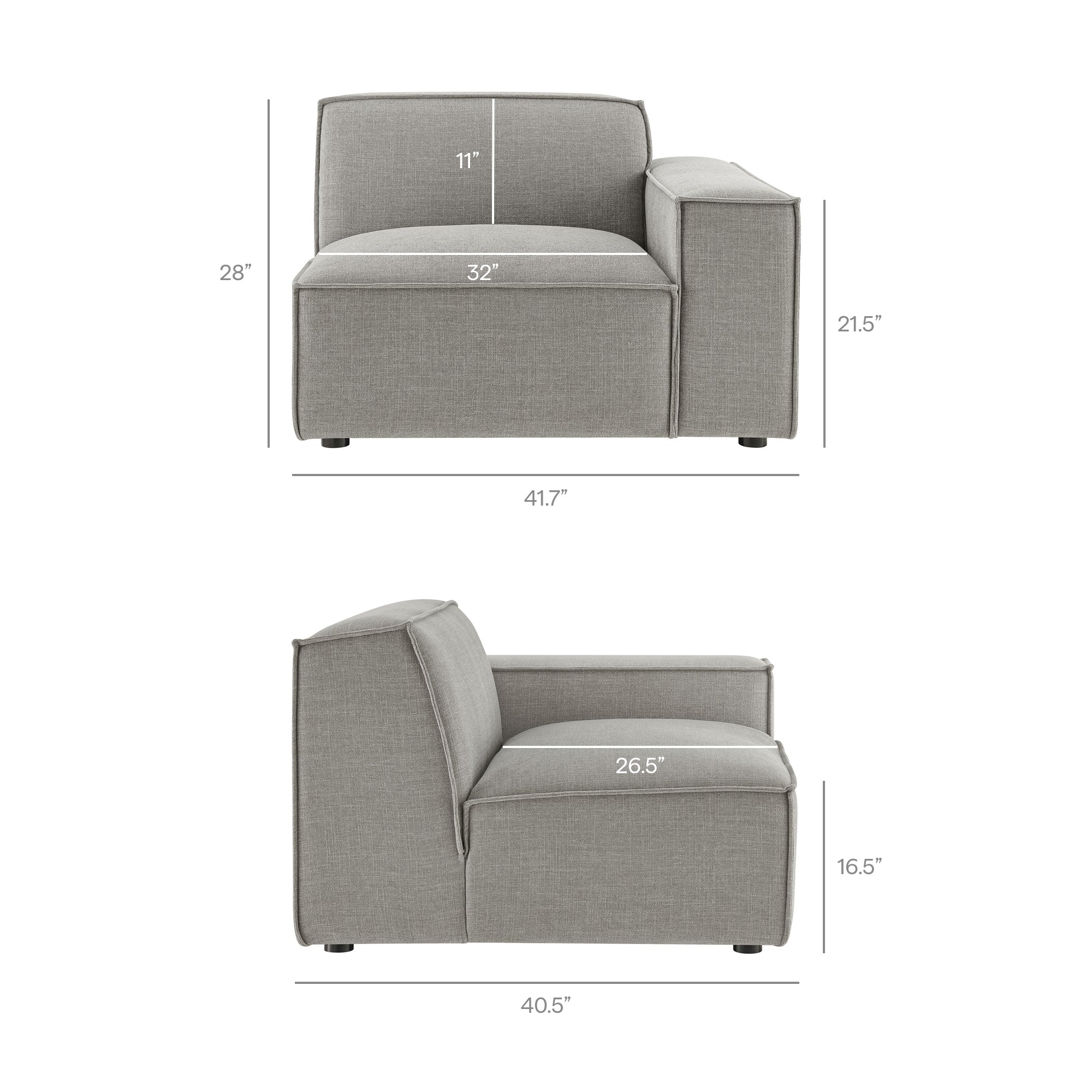 Restore 3-Piece Performance Fabric Upholstered Modular Loveseat with Ottoman by Modway - Image 47