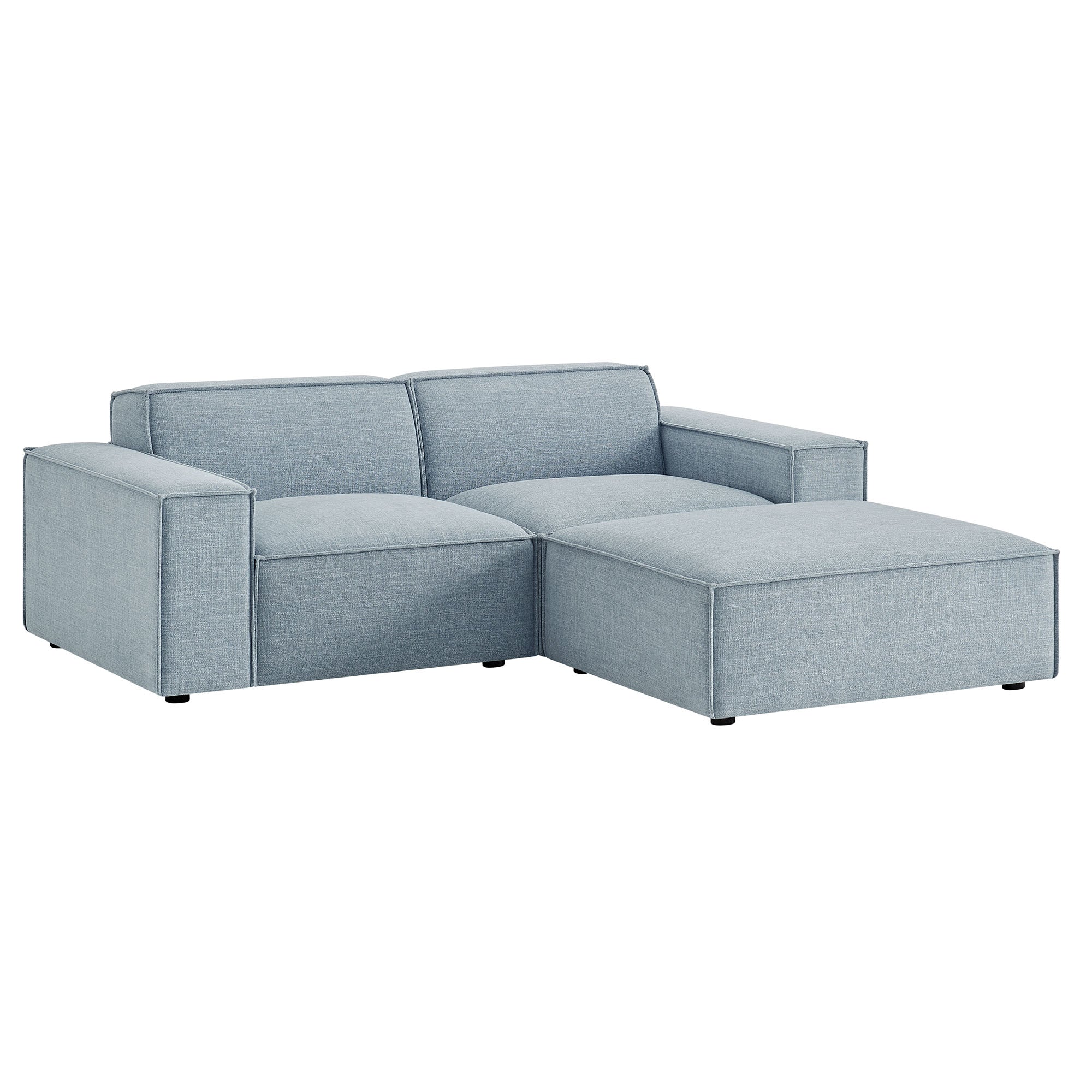 Restore 3-Piece Performance Fabric Upholstered Modular Loveseat with Ottoman by Modway - Image 49