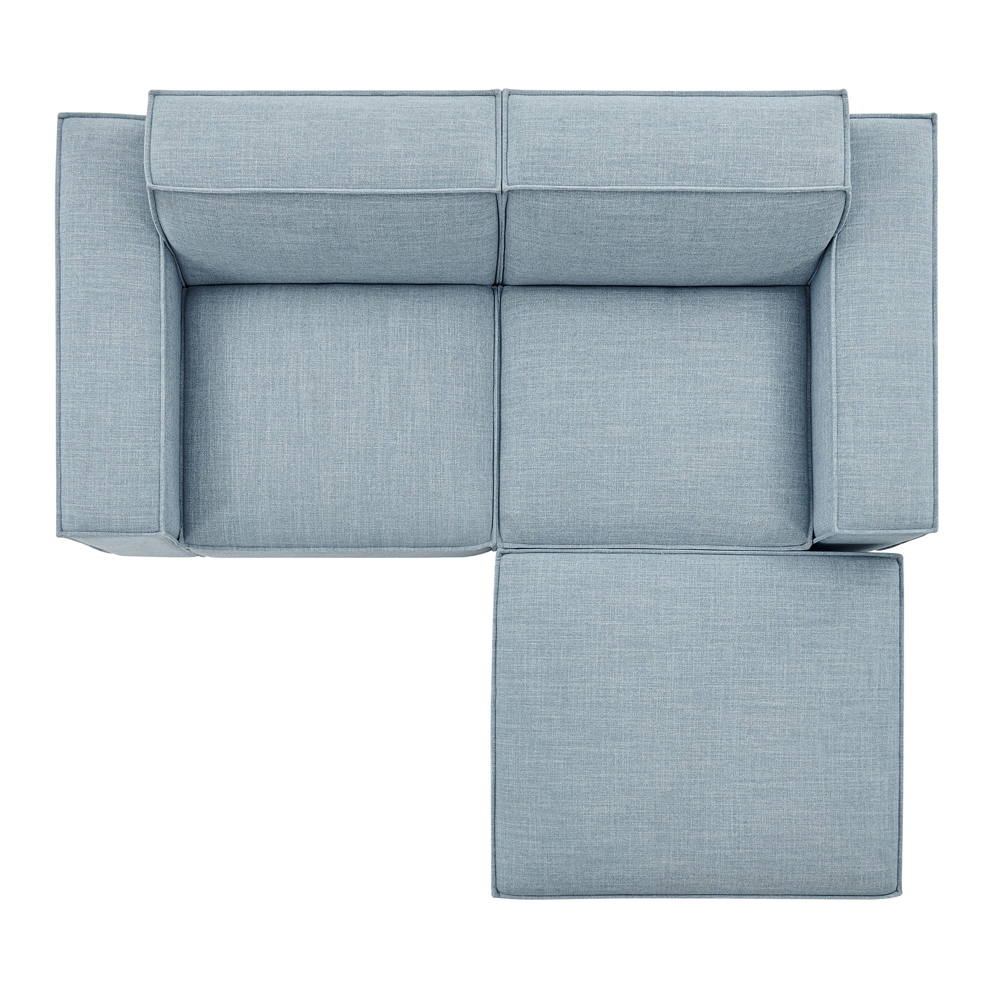 Restore 3-Piece Performance Fabric Upholstered Modular Loveseat with Ottoman by Modway - Image 51
