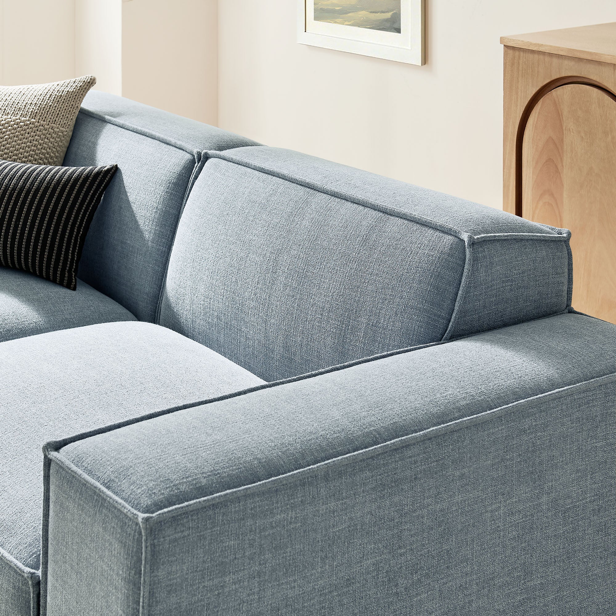 Restore 3-Piece Performance Fabric Upholstered Modular Loveseat with Ottoman by Modway - Image 54