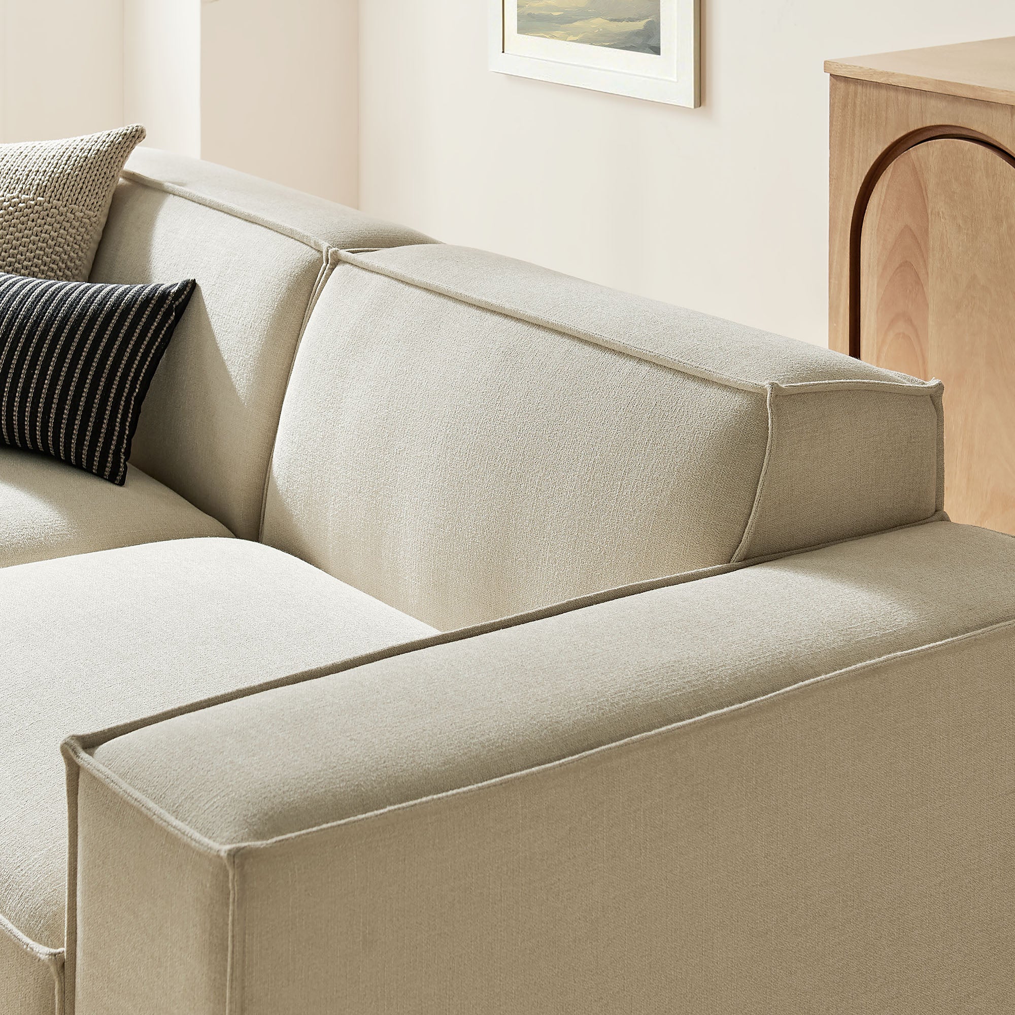 Restore 3-Piece Performance Fabric Upholstered Modular Loveseat with Ottoman by Modway - Image 7