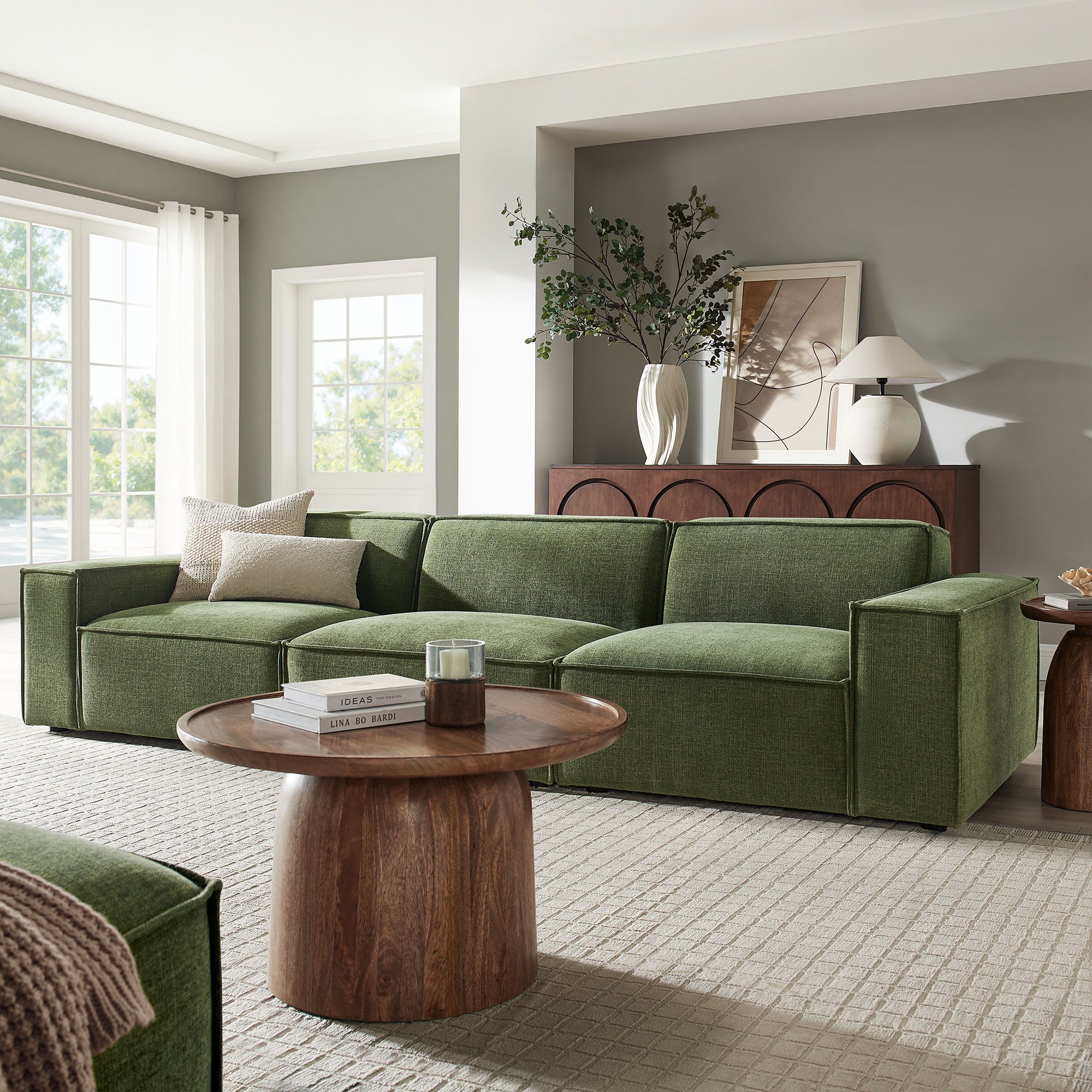 Restore 3-Piece Performance Fabric Upholstered Modular Sofa Set by Modway - Image 17