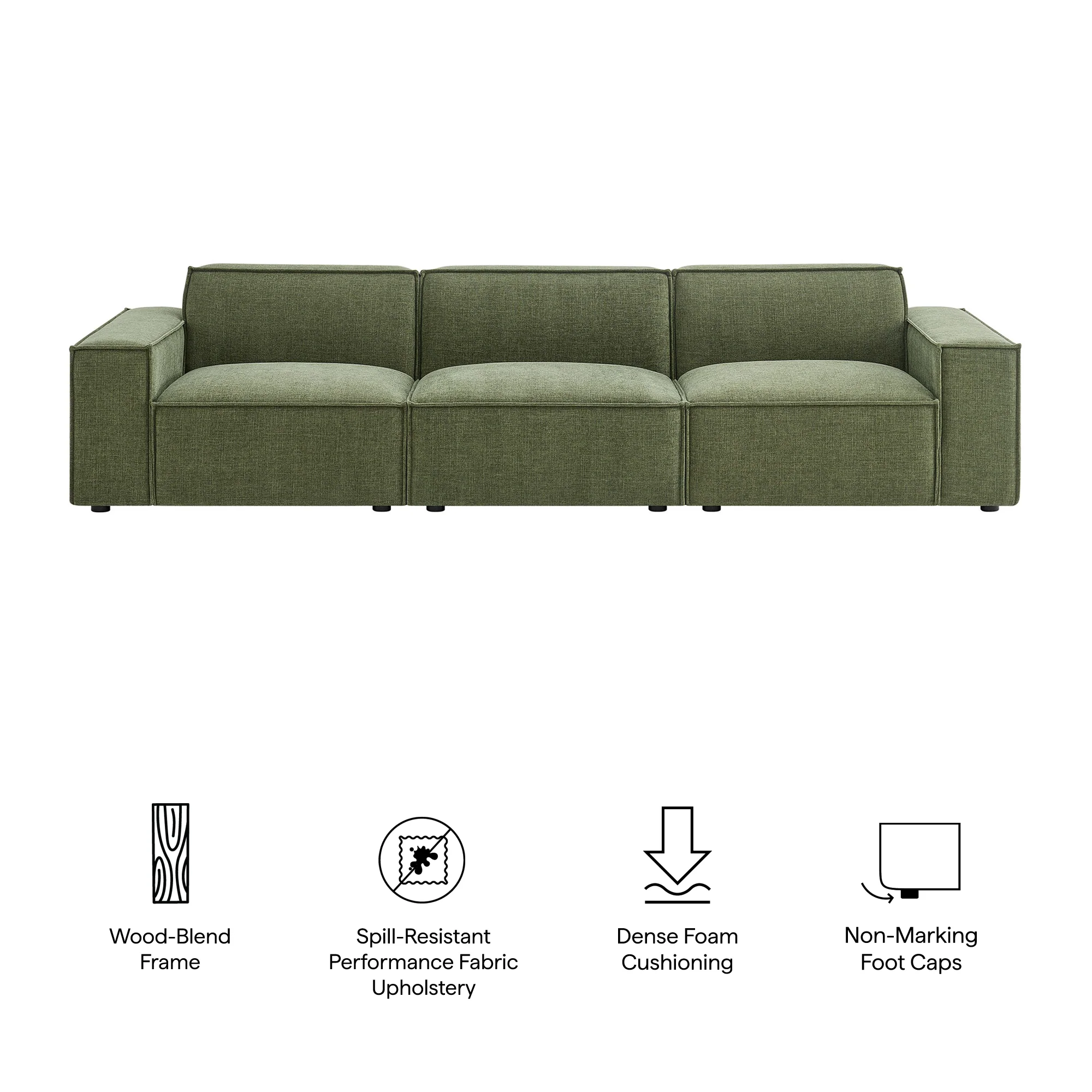 Restore 3-Piece Performance Fabric Upholstered Modular Sofa Set by Modway - Image 18