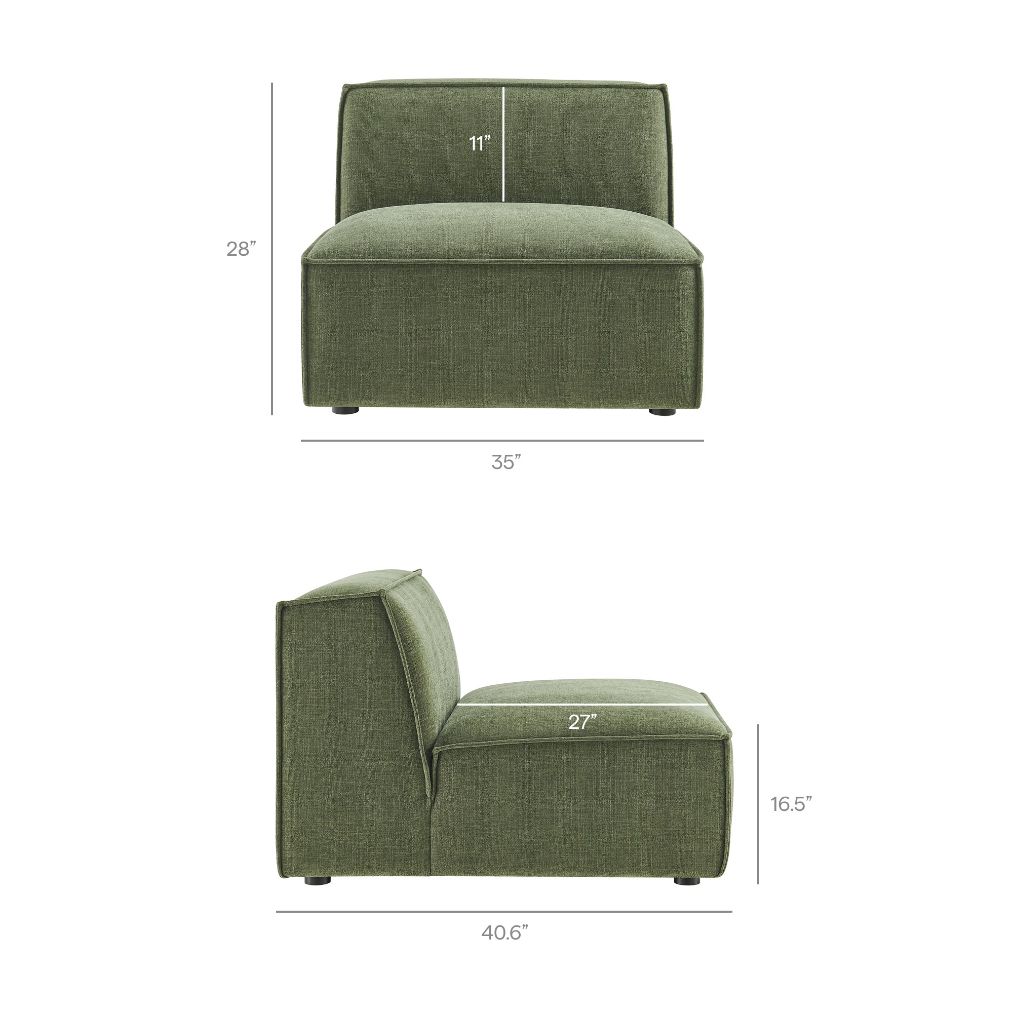 Restore 3-Piece Performance Fabric Upholstered Modular Sofa Set by Modway - Image 21