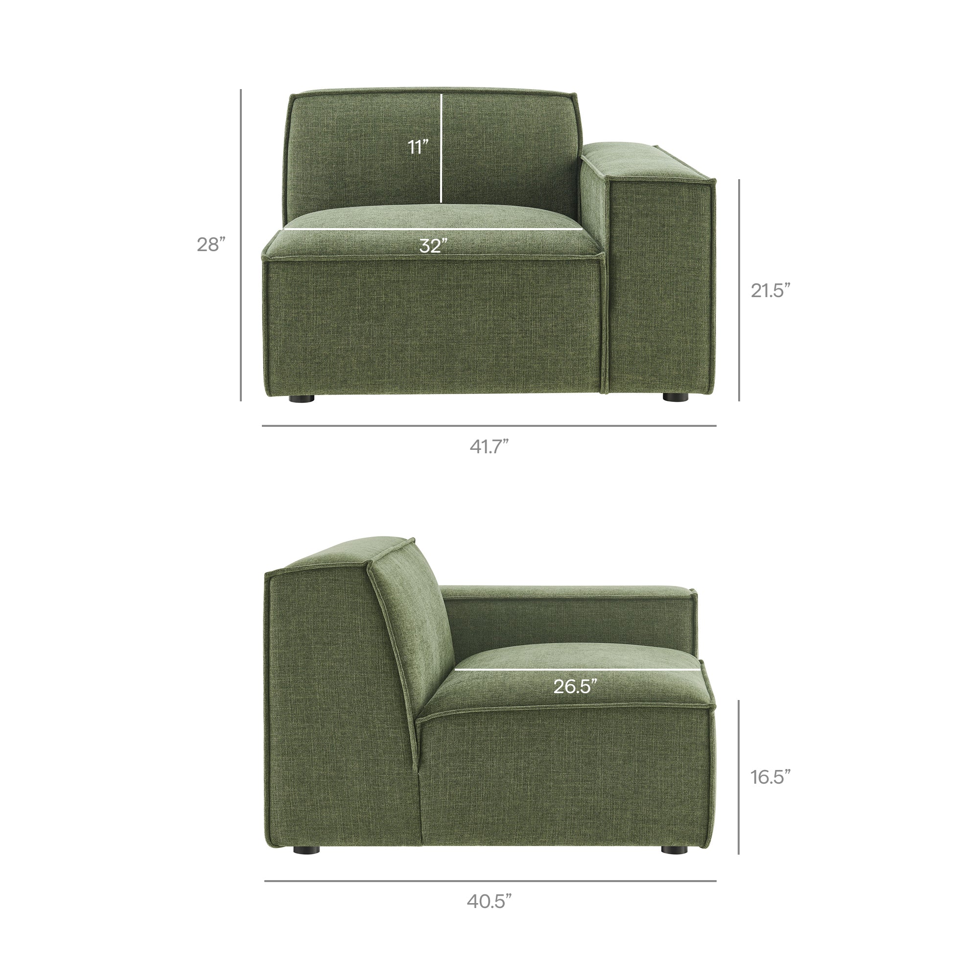 Restore 3-Piece Performance Fabric Upholstered Modular Sofa Set by Modway - Image 22