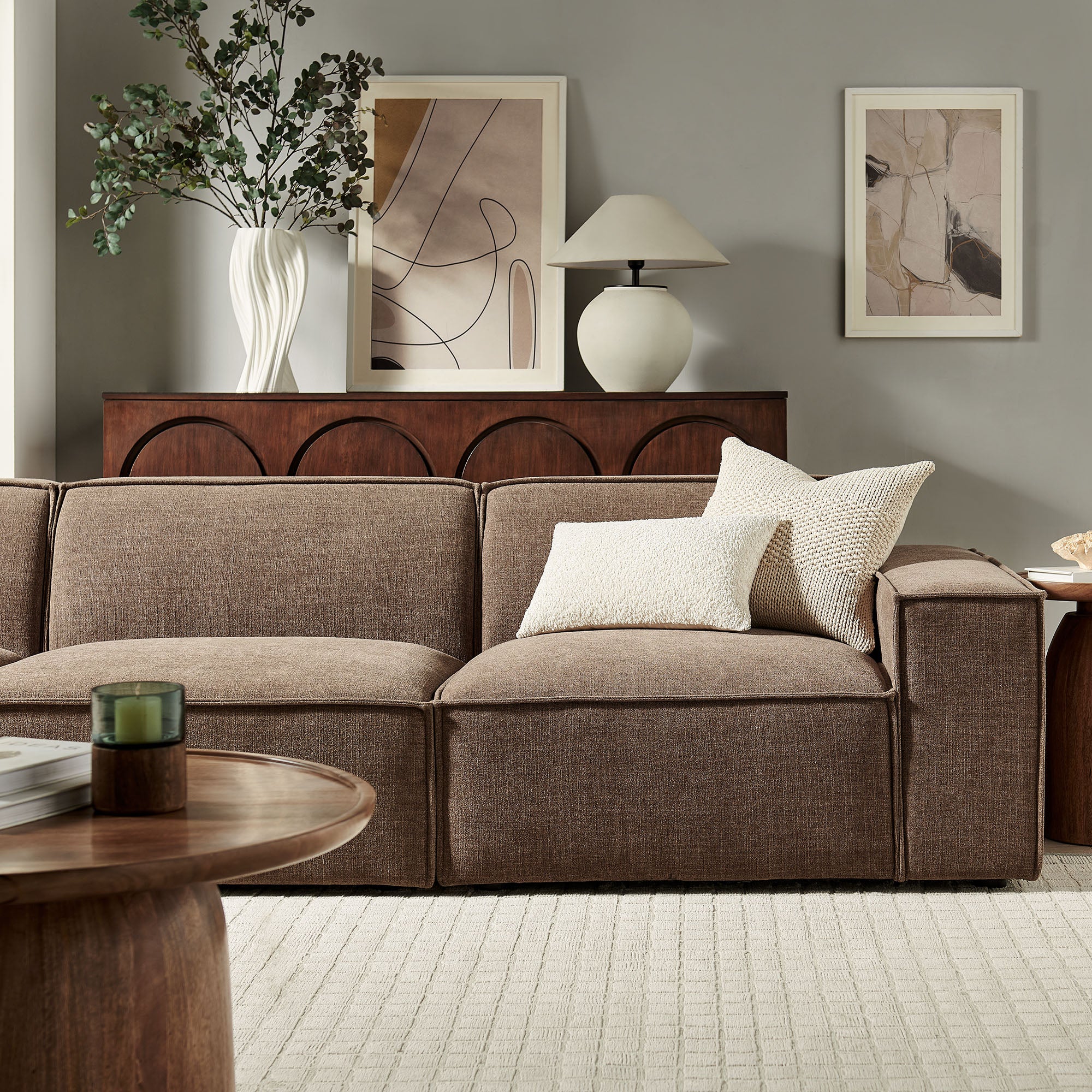 Restore 3-Piece Performance Fabric Upholstered Modular Sofa Set by Modway - Image 26