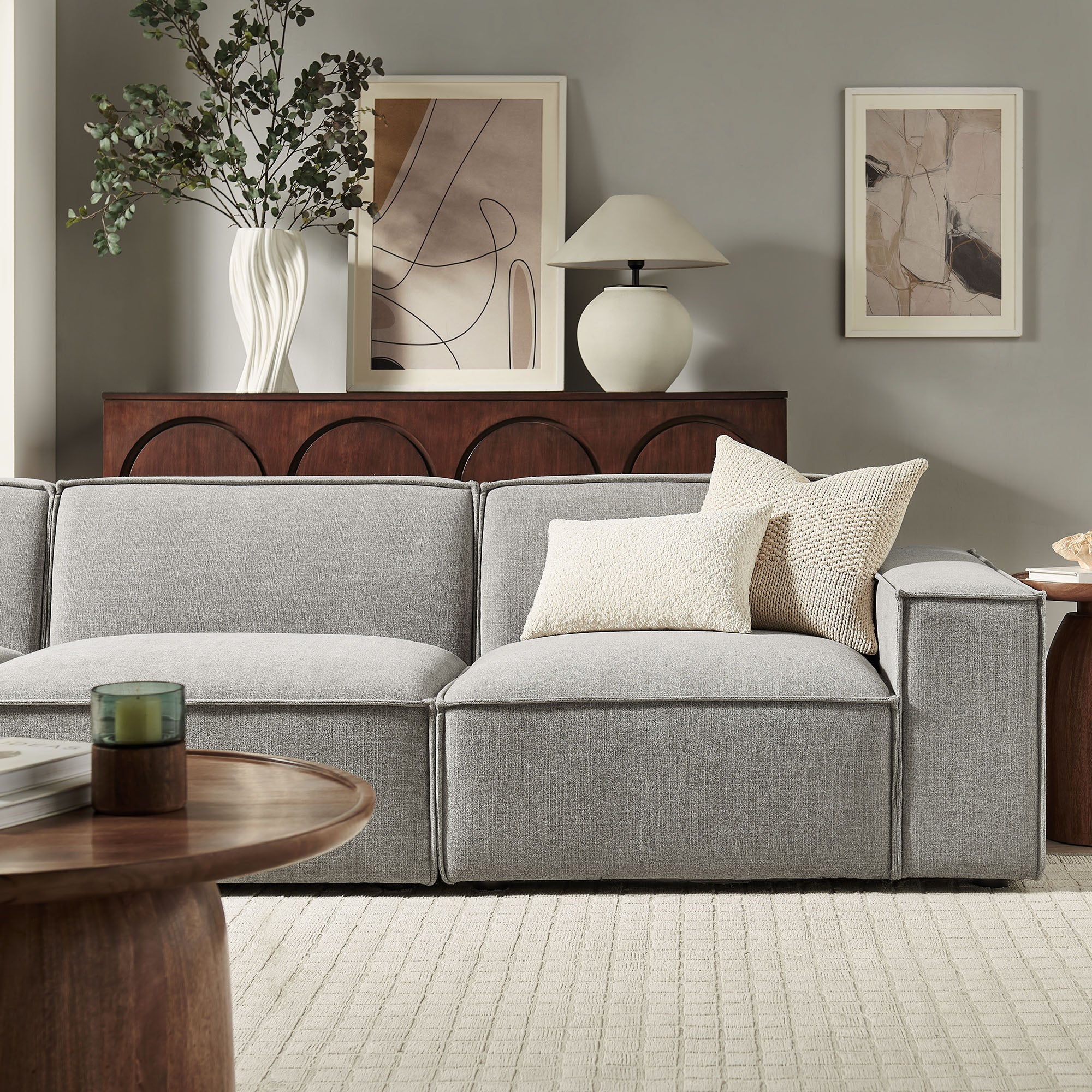 Restore 3-Piece Performance Fabric Upholstered Modular Sofa Set by Modway - Image 37