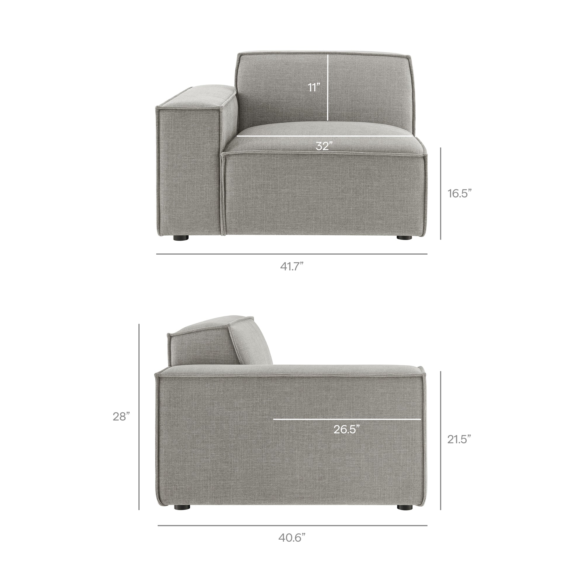 Restore 3-Piece Performance Fabric Upholstered Modular Sofa Set by Modway - Image 42