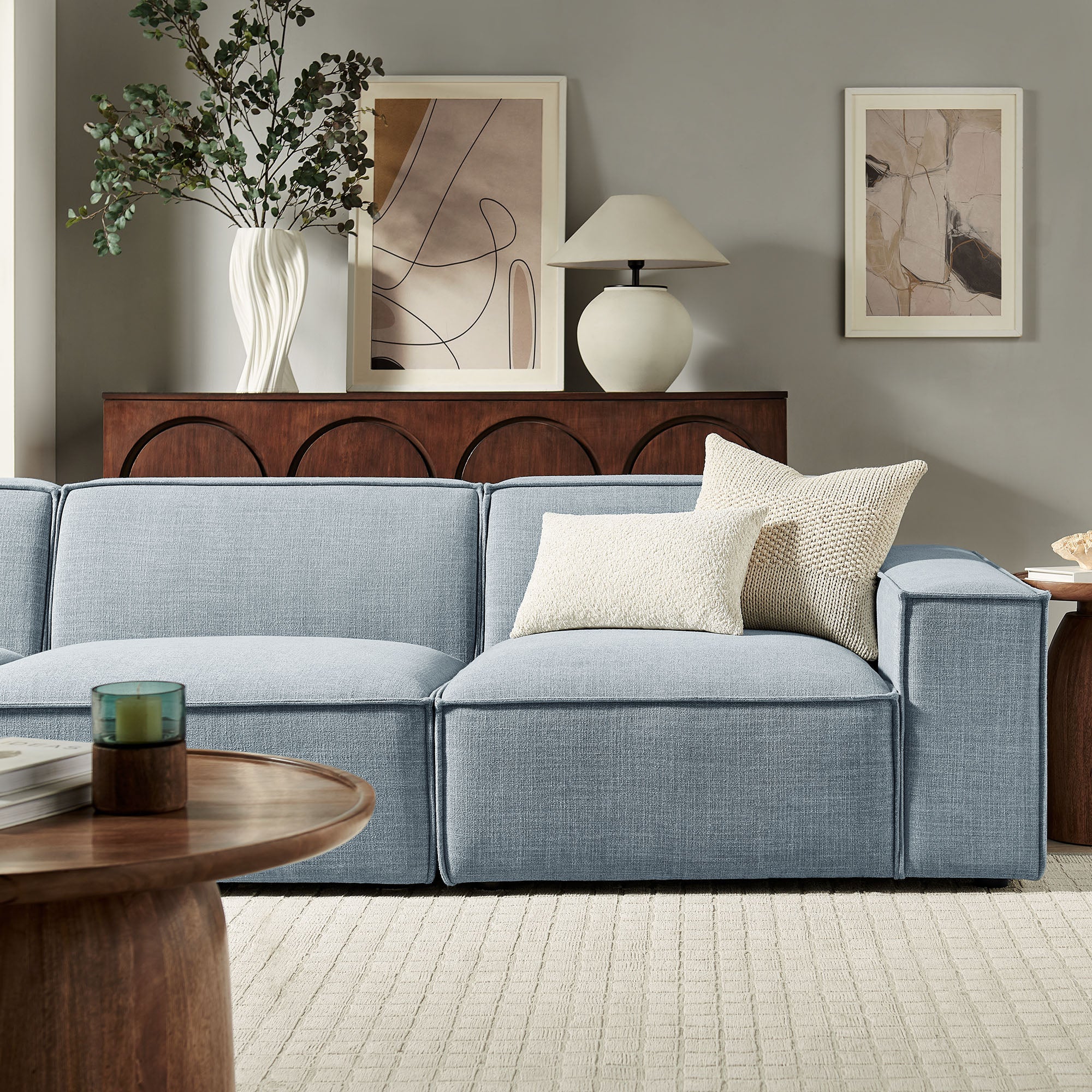 Restore 3-Piece Performance Fabric Upholstered Modular Sofa Set by Modway - Image 48