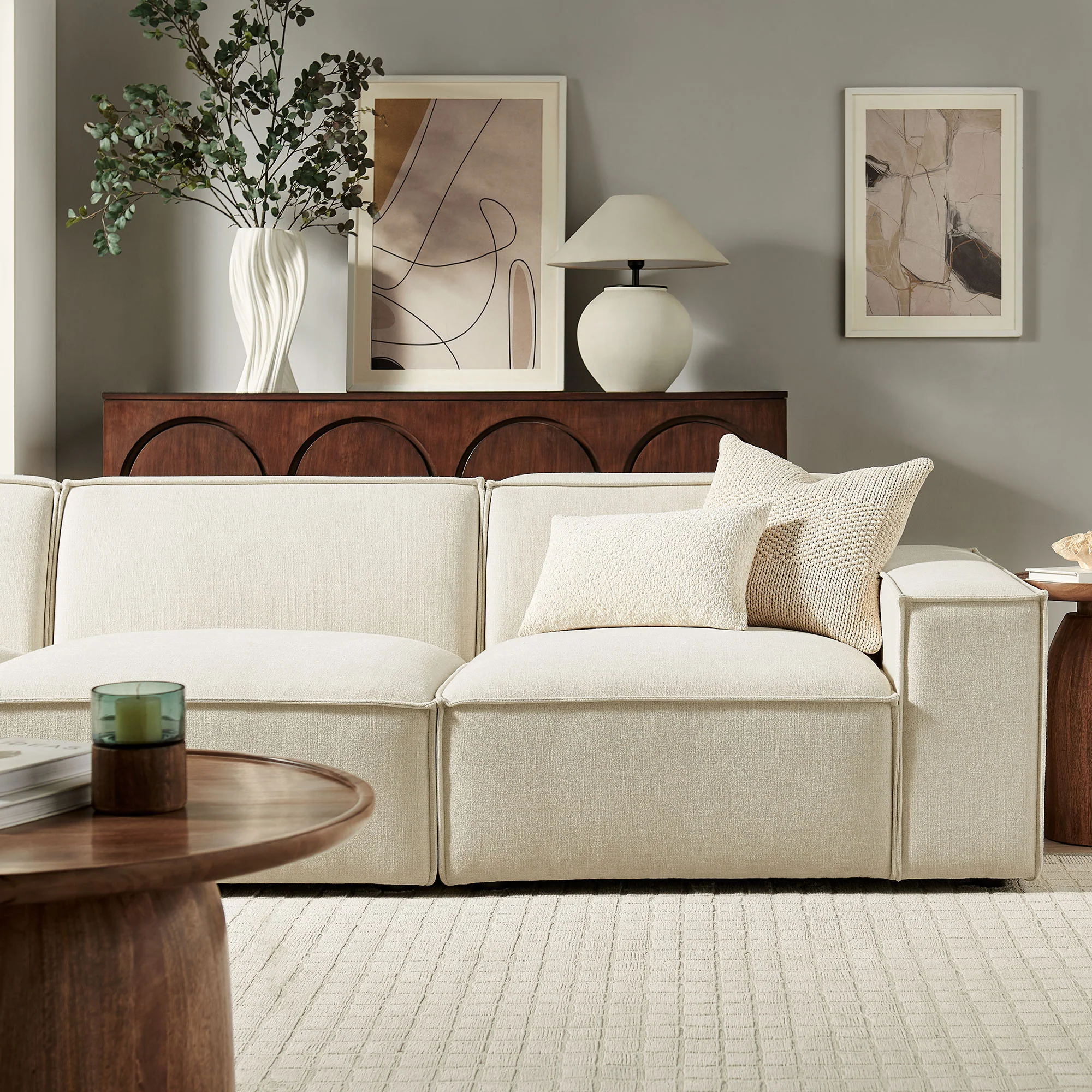 Restore 3-Piece Performance Fabric Upholstered Modular Sofa Set by Modway - Image 5