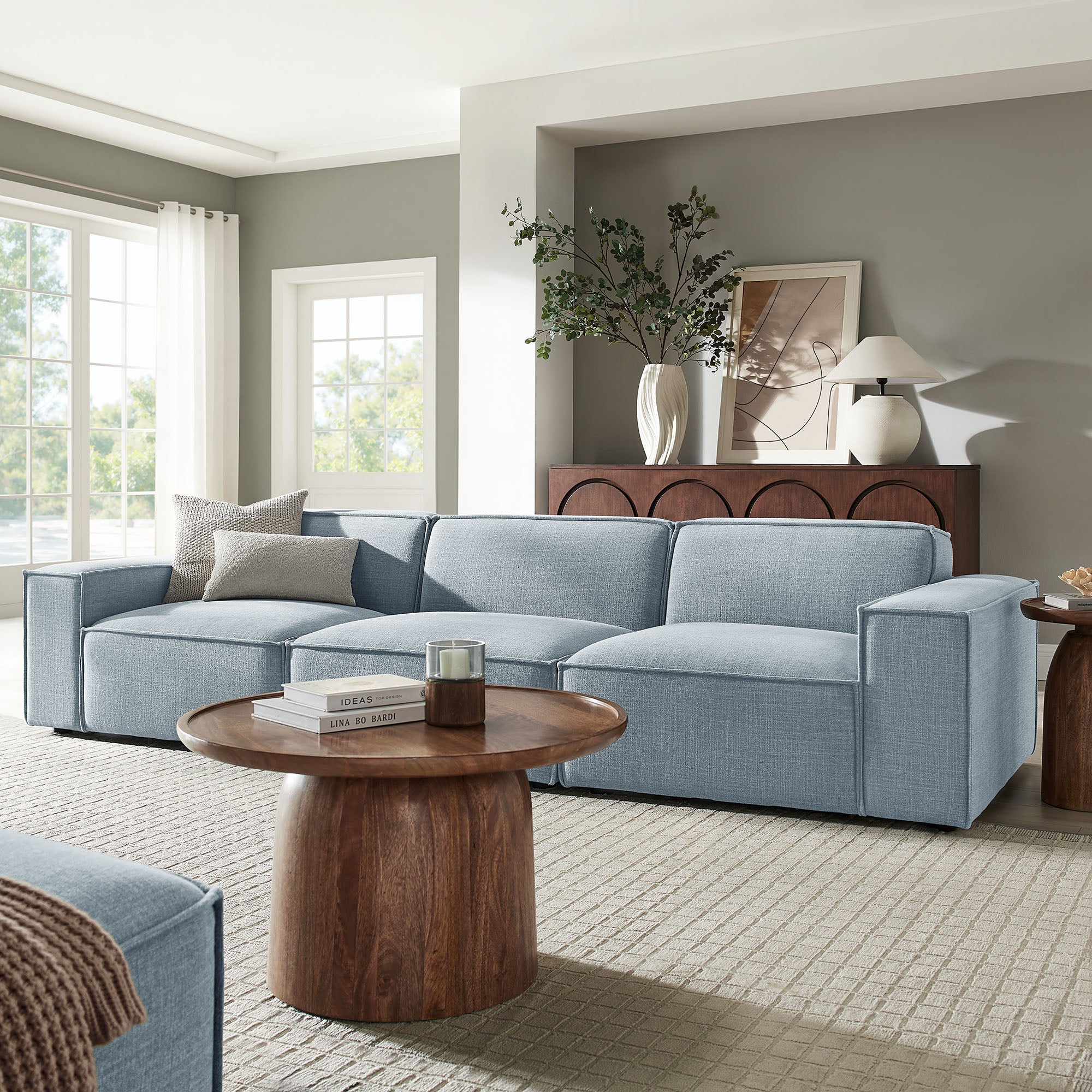 Restore 3-Piece Performance Fabric Upholstered Modular Sofa Set by Modway - Image 50