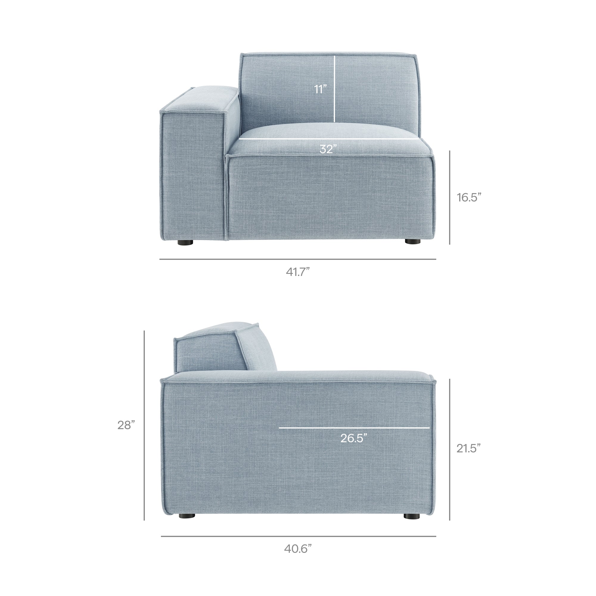 Restore 3-Piece Performance Fabric Upholstered Modular Sofa Set by Modway - Image 53
