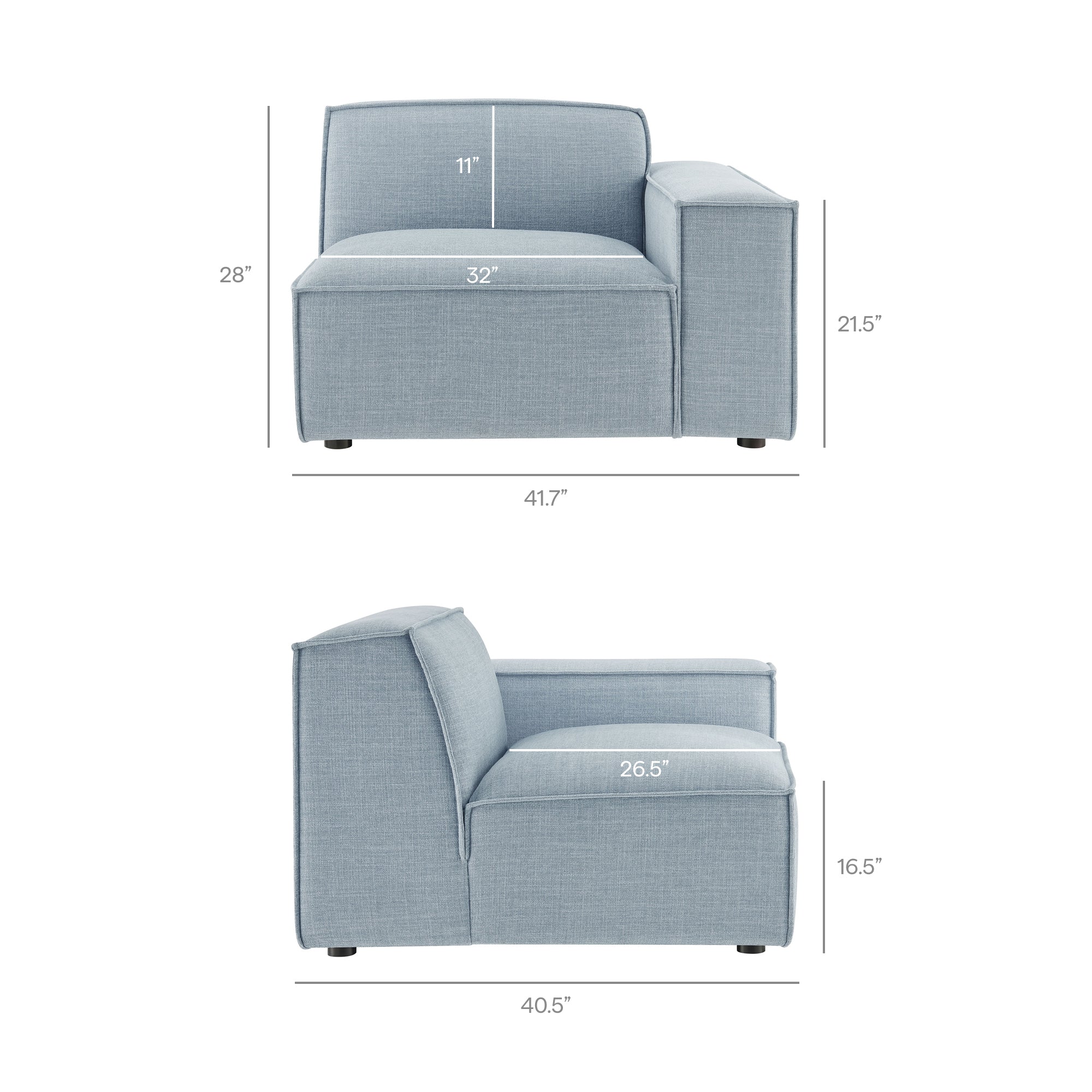 Restore 3-Piece Performance Fabric Upholstered Modular Sofa Set by Modway - Image 55