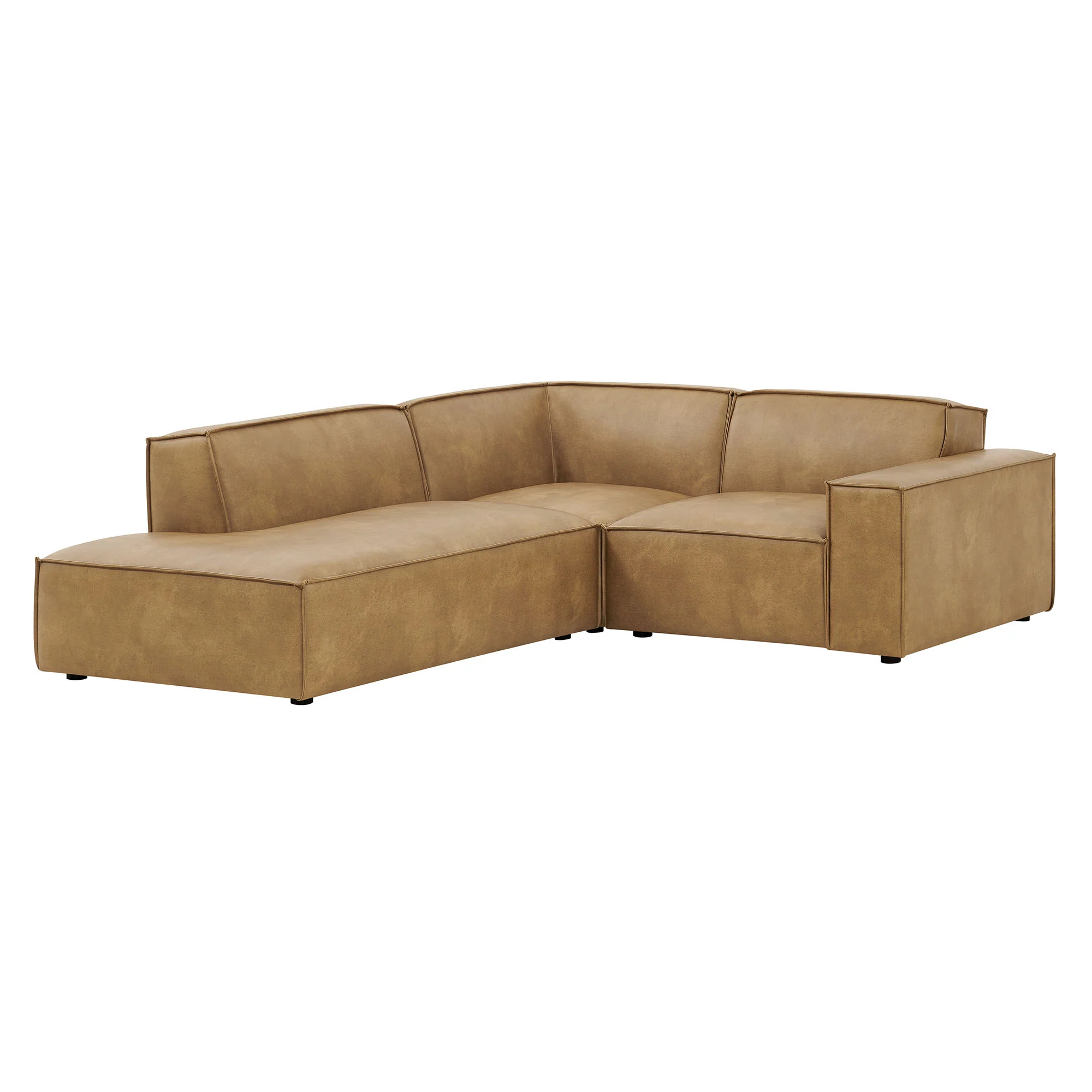 Restore 3-Piece Vegan Leather Modular L-Shaped Sectional Sofa by Modway - Image 11