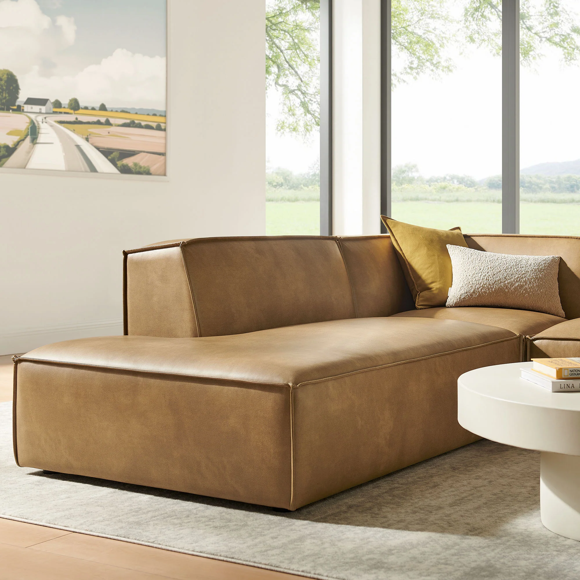 Restore 3-Piece Vegan Leather Modular L-Shaped Sectional Sofa by Modway - Image 14