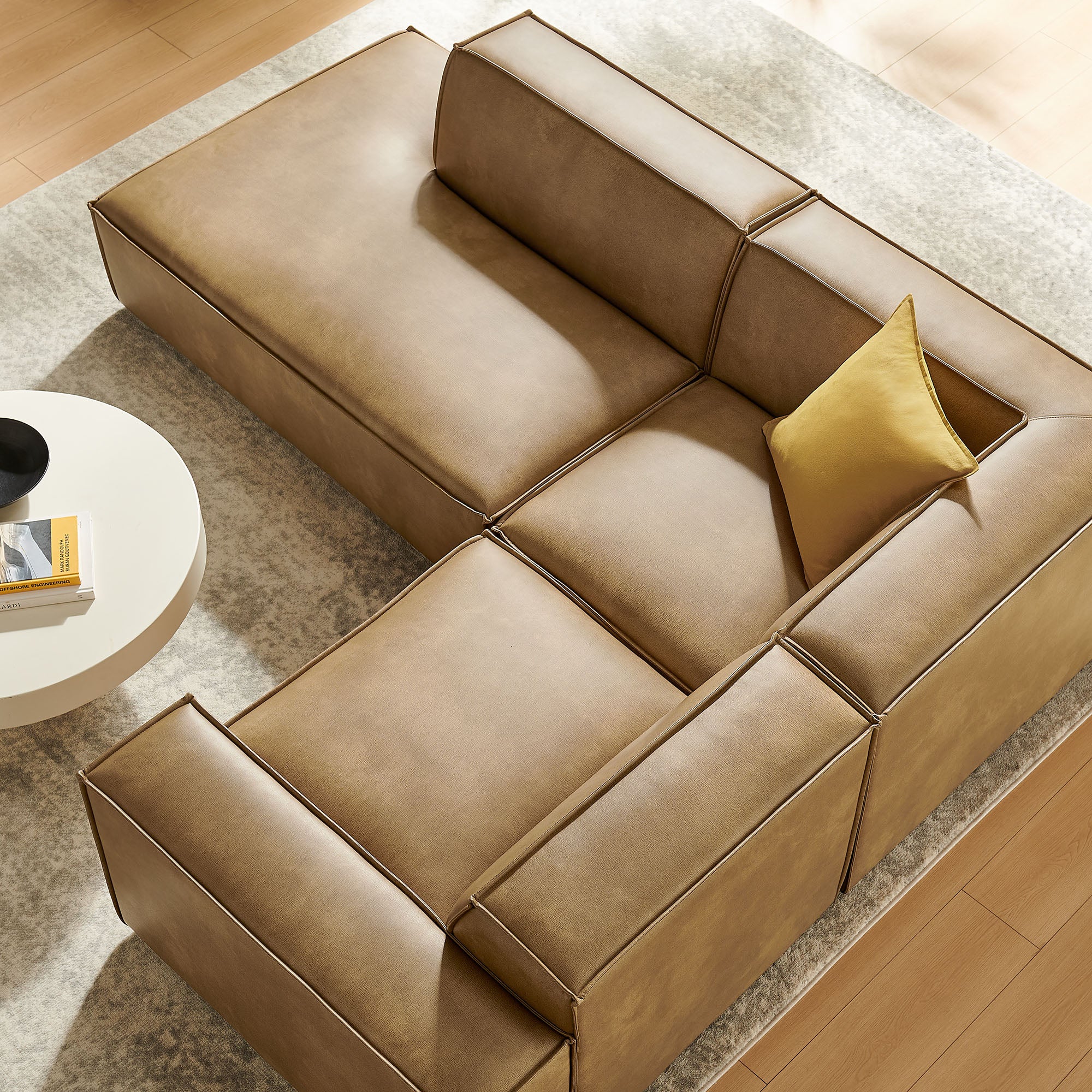 Restore 3-Piece Vegan Leather Modular L-Shaped Sectional Sofa by Modway - Image 15