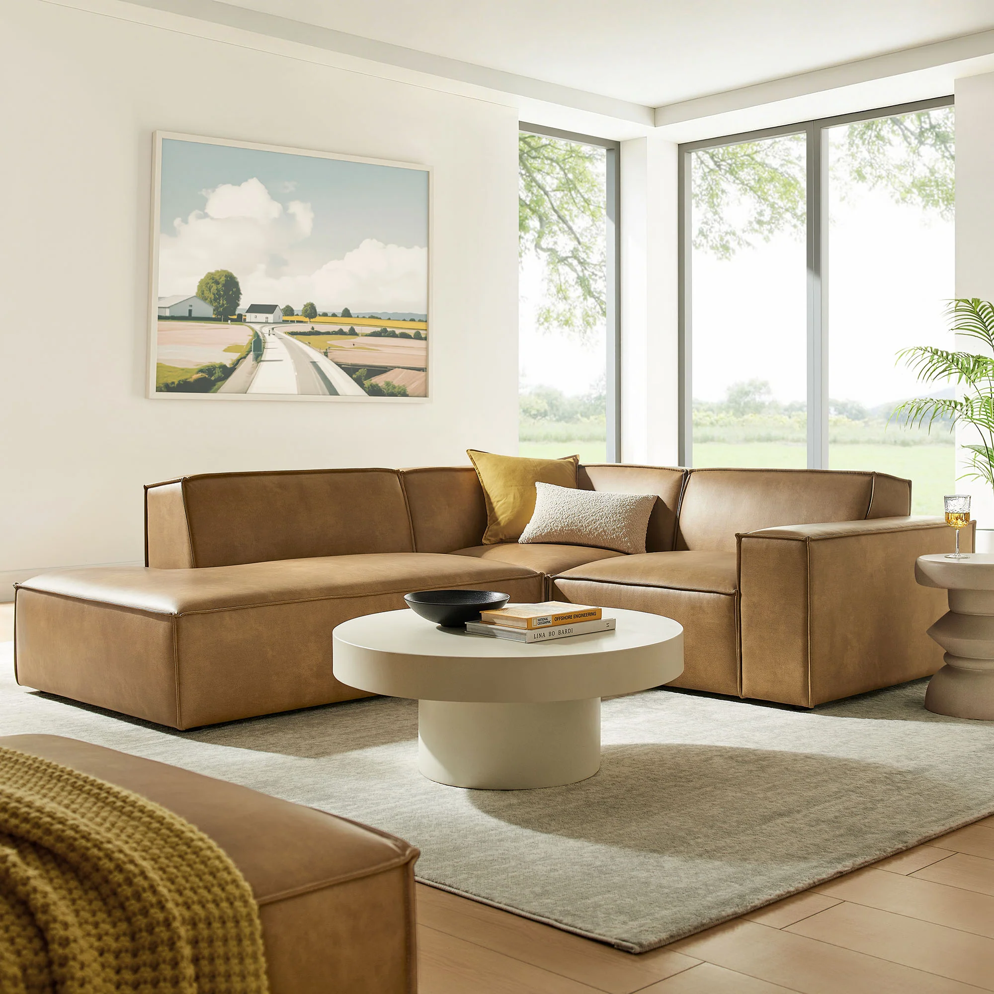 Restore 3-Piece Vegan Leather Modular L-Shaped Sectional Sofa by Modway - Image 16