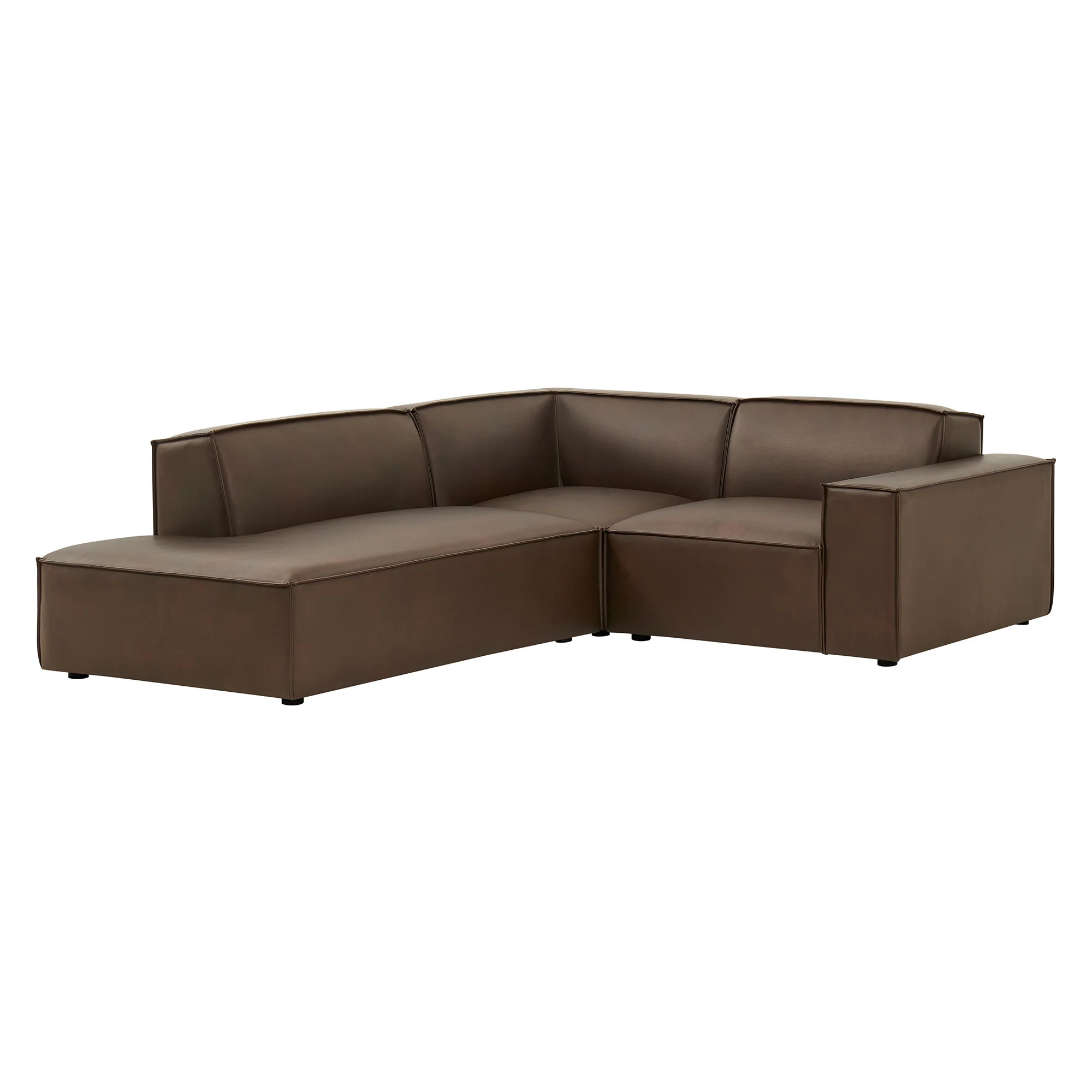 Restore 3-Piece Vegan Leather Modular L-Shaped Sectional Sofa by Modway - Image 2