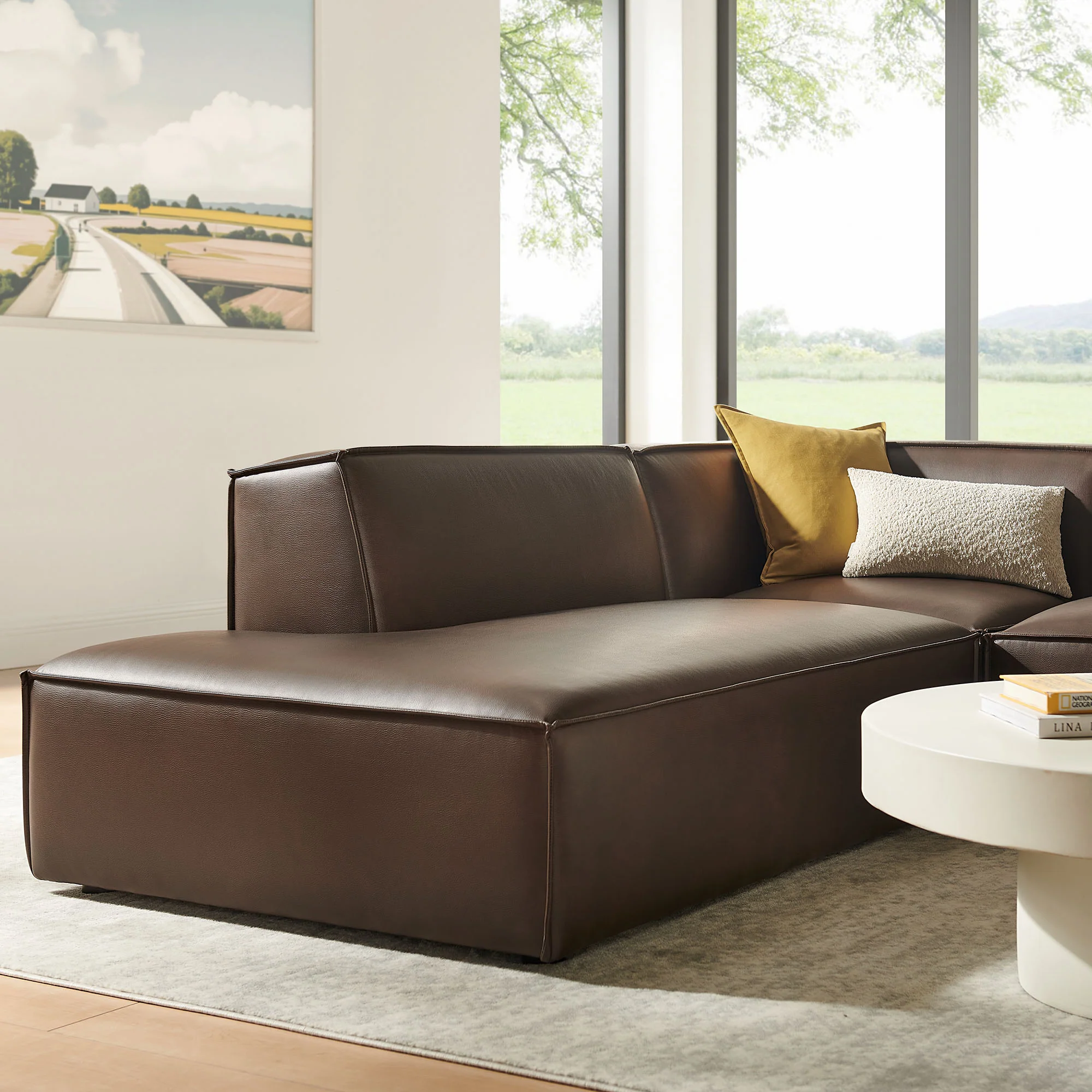 Restore 3-Piece Vegan Leather Modular L-Shaped Sectional Sofa by Modway - Image 5