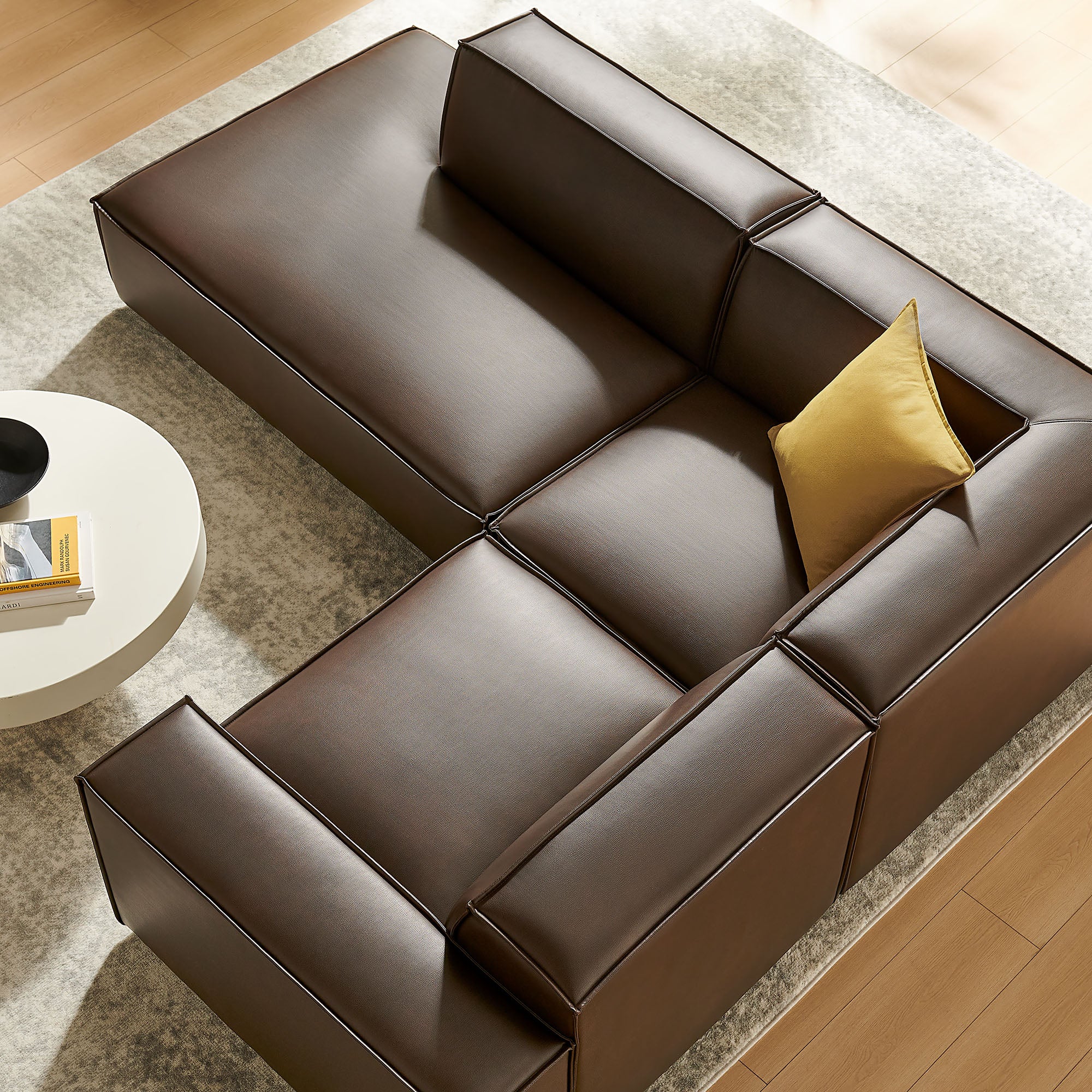 Restore 3-Piece Vegan Leather Modular L-Shaped Sectional Sofa by Modway - Image 6