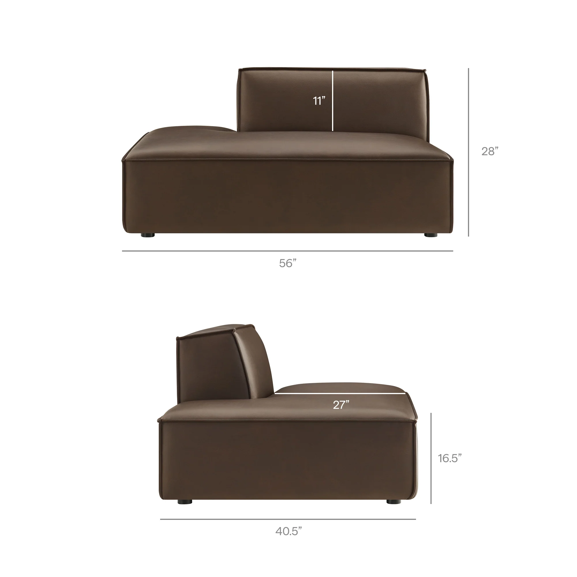 Restore 3-Piece Vegan Leather Modular L-Shaped Sectional Sofa by Modway - Image 8