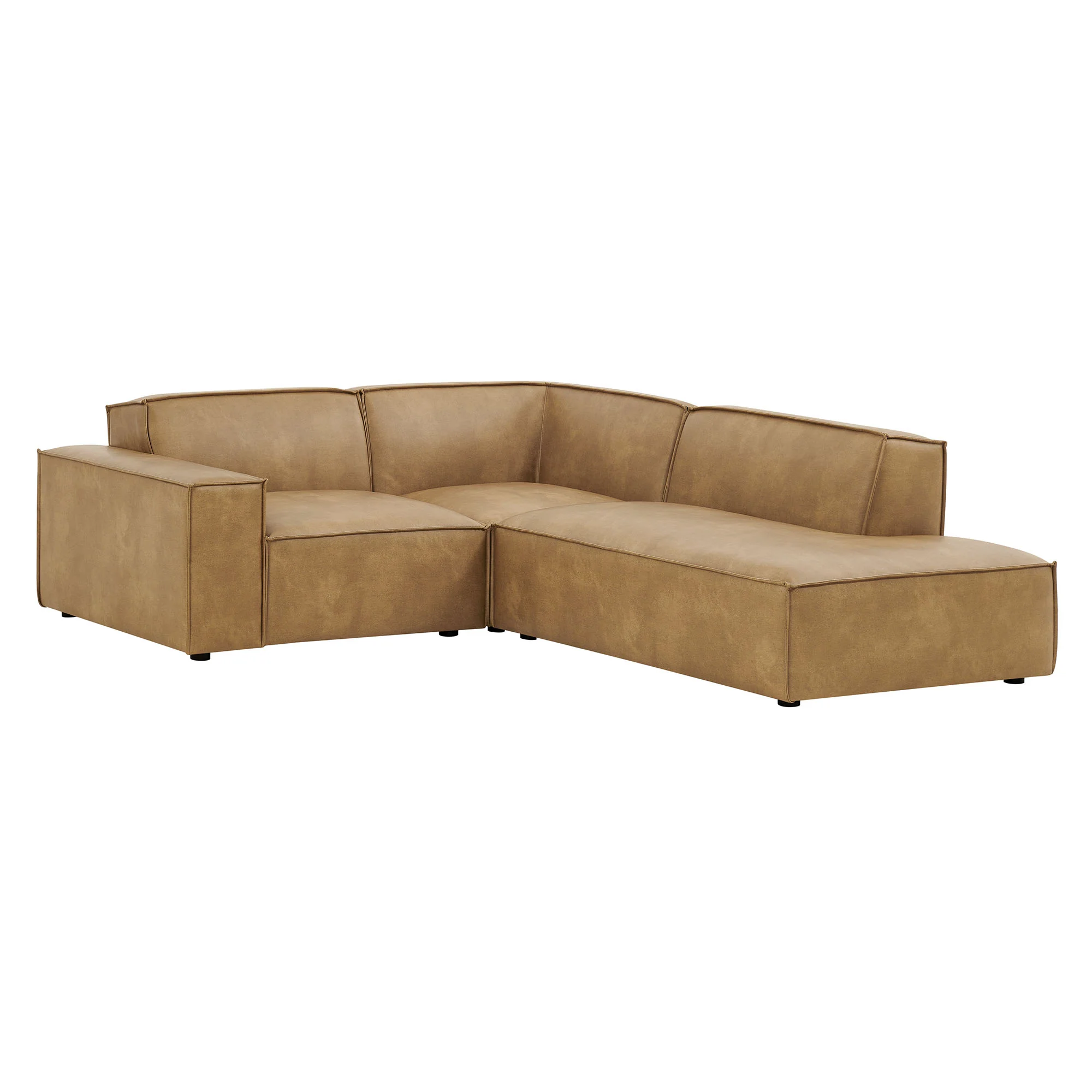 Restore 3-Piece Vegan Leather Modular L-Shaped Sectional Sofa by Modway - Image 11