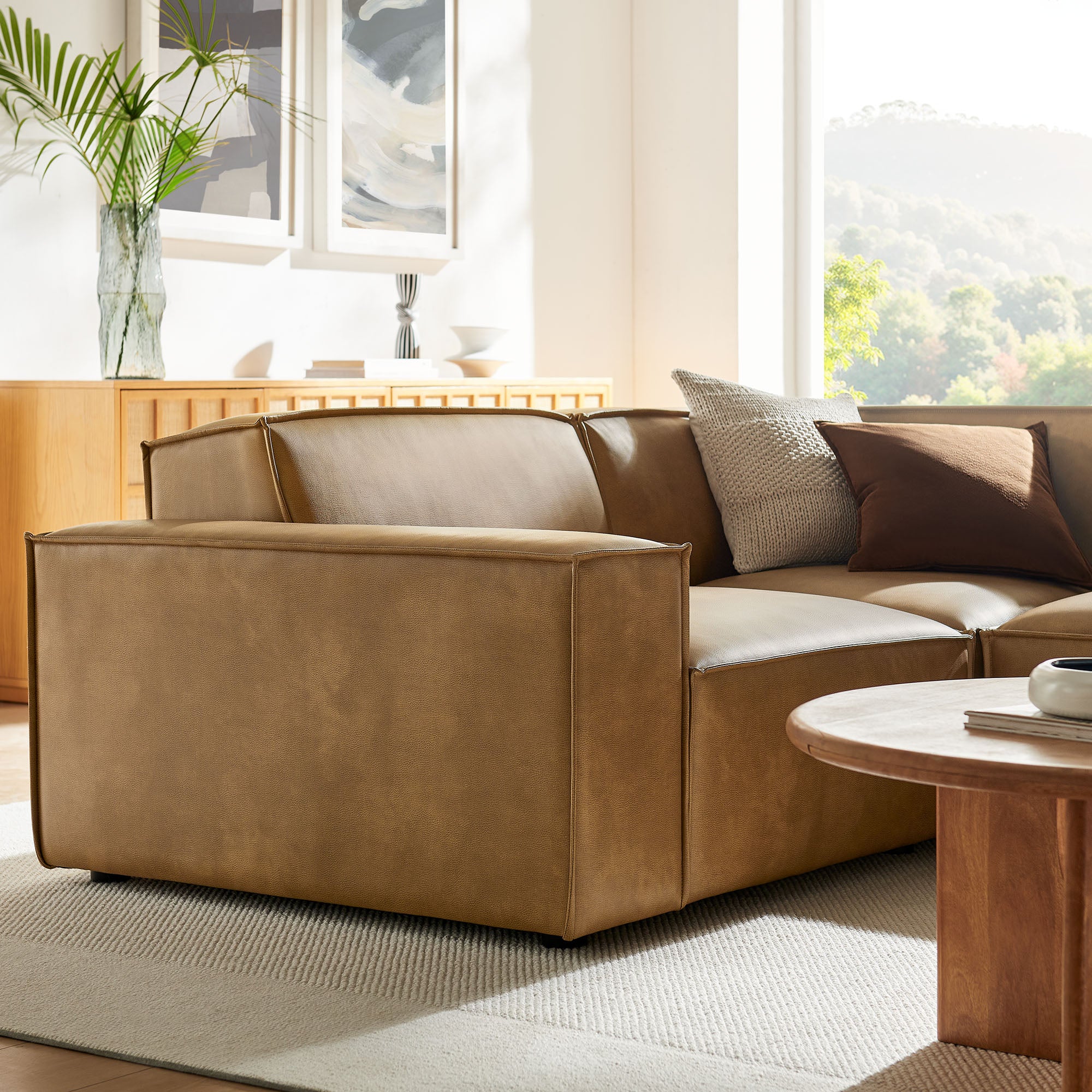 Restore 3-Piece Vegan Leather Modular L-Shaped Sectional Sofa by Modway - Image 14