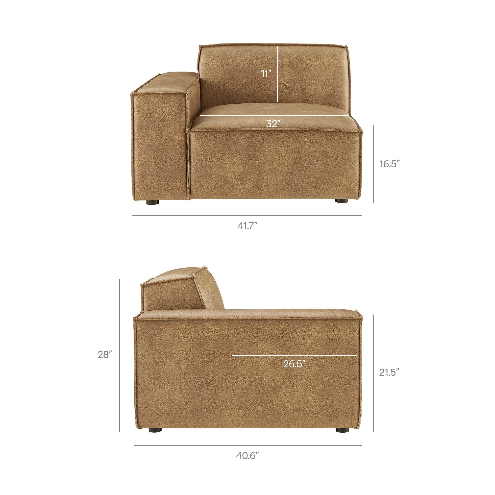 Restore 3-Piece Vegan Leather Modular L-Shaped Sectional Sofa by Modway - Image 18